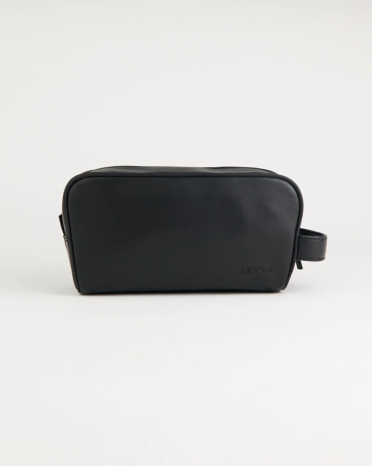Black Leather Toiletry Bag
