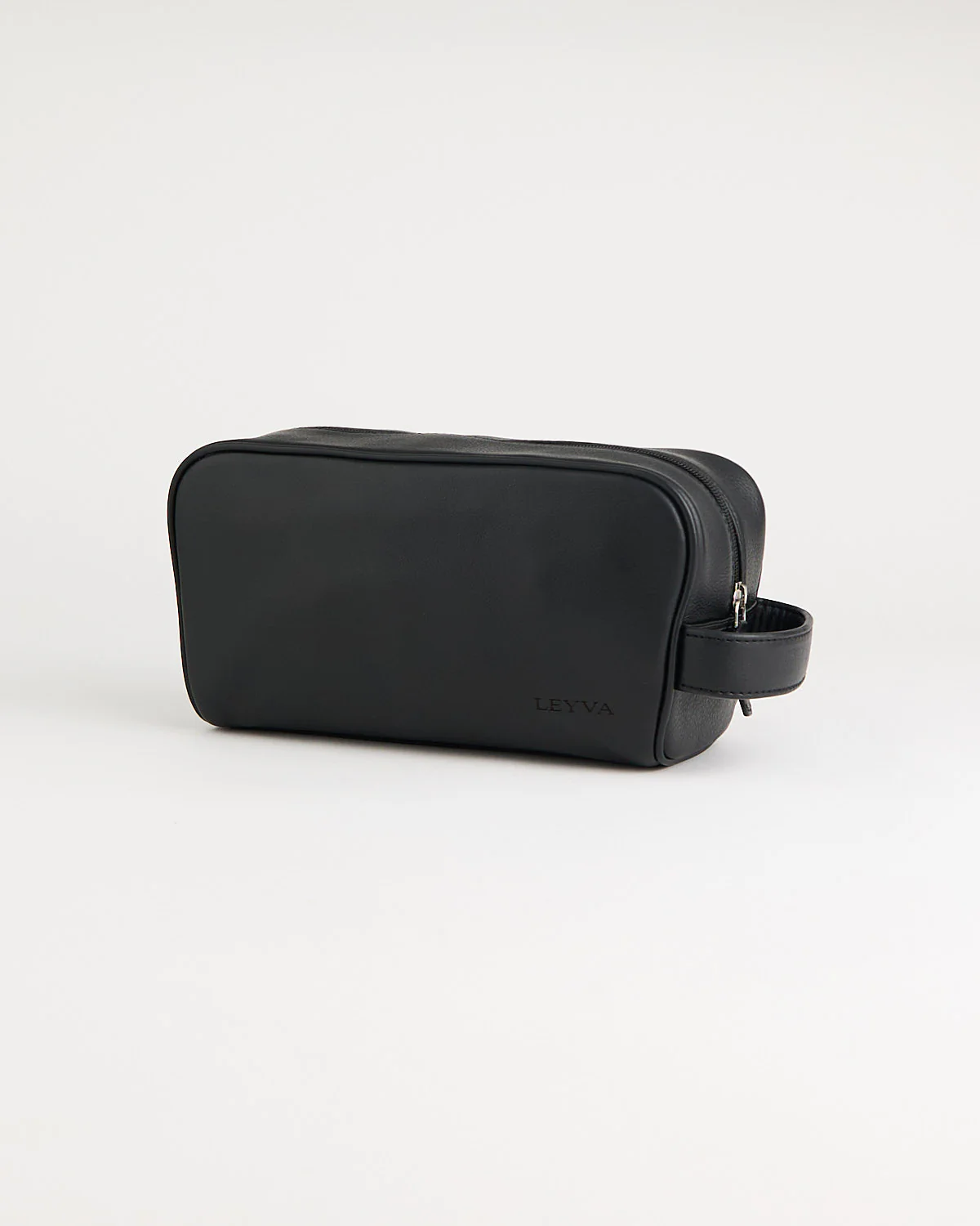 Black Leather Toiletry Bag - Image 3