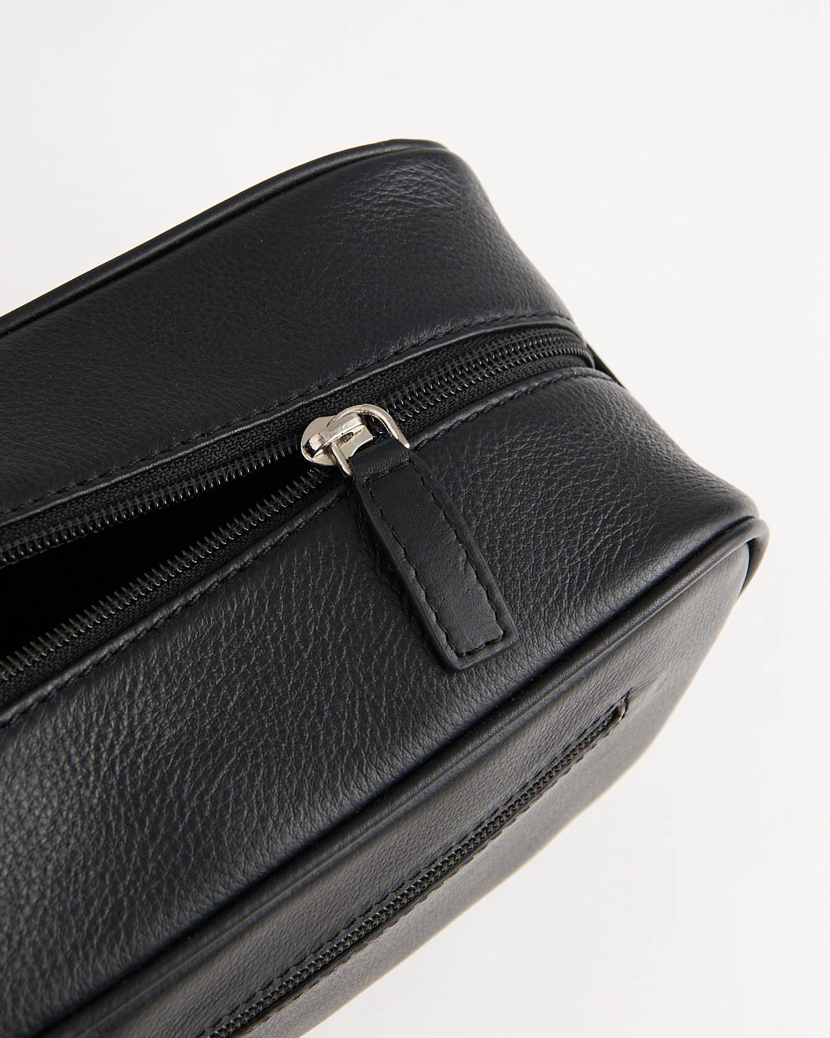 Black Leather Toiletry Bag - Image 4