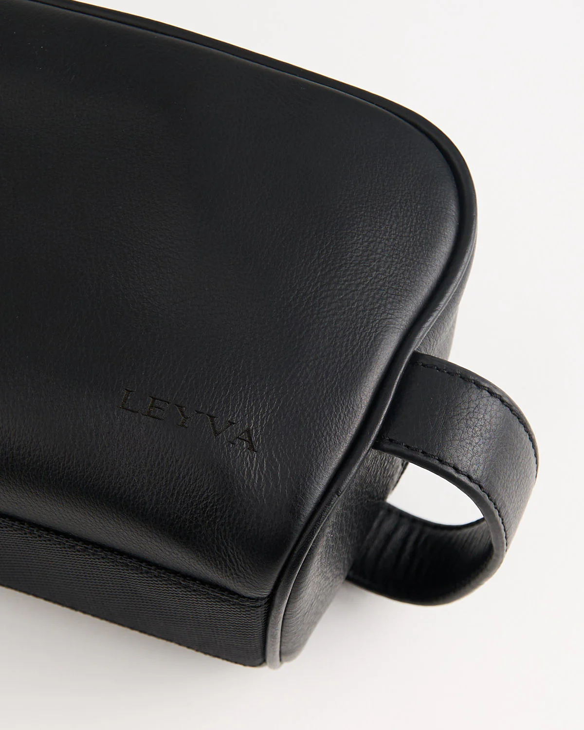 Black Leather Toiletry Bag - Image 5