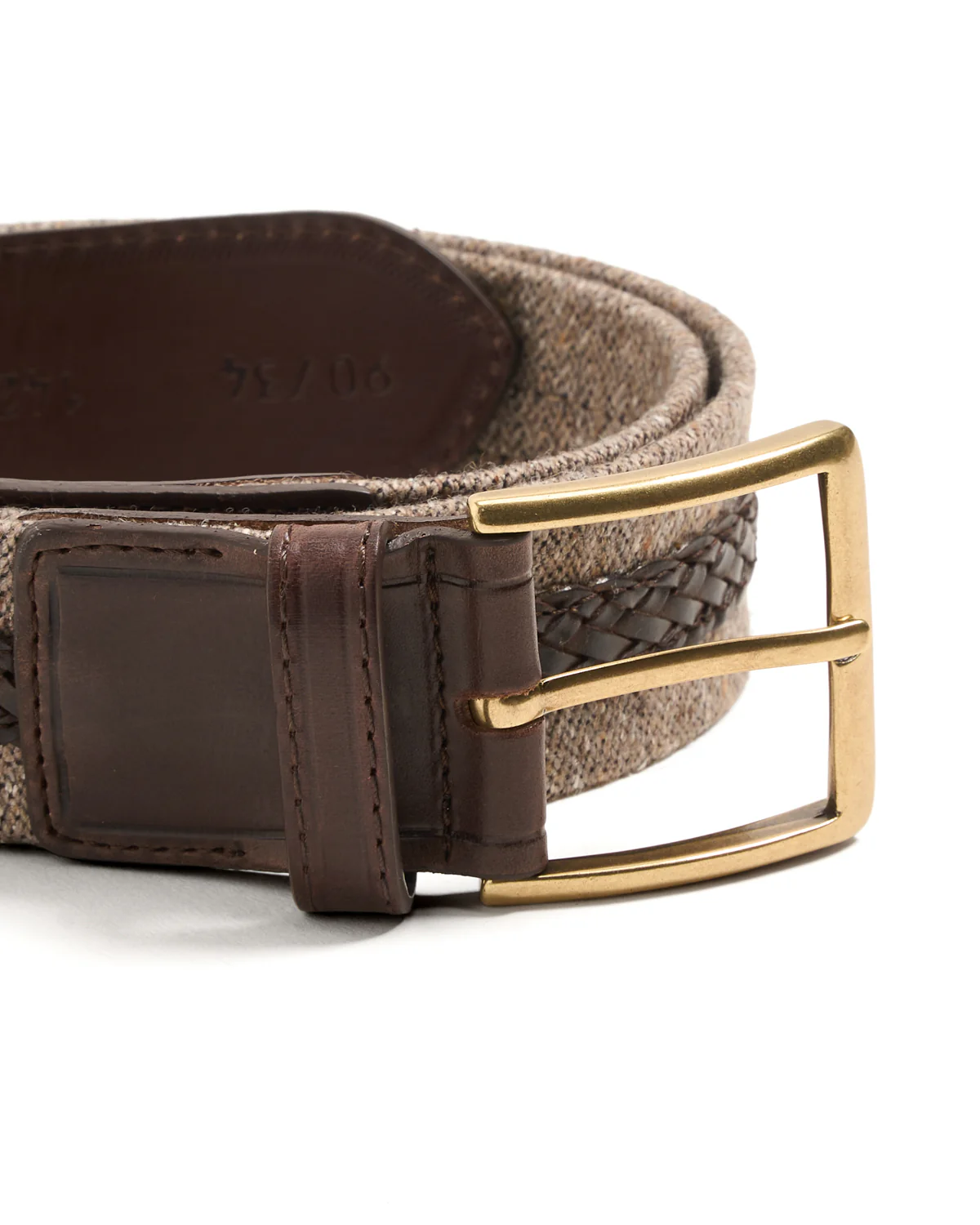 Cotton & Leather Centre Braided Inlay Belt - Image 2