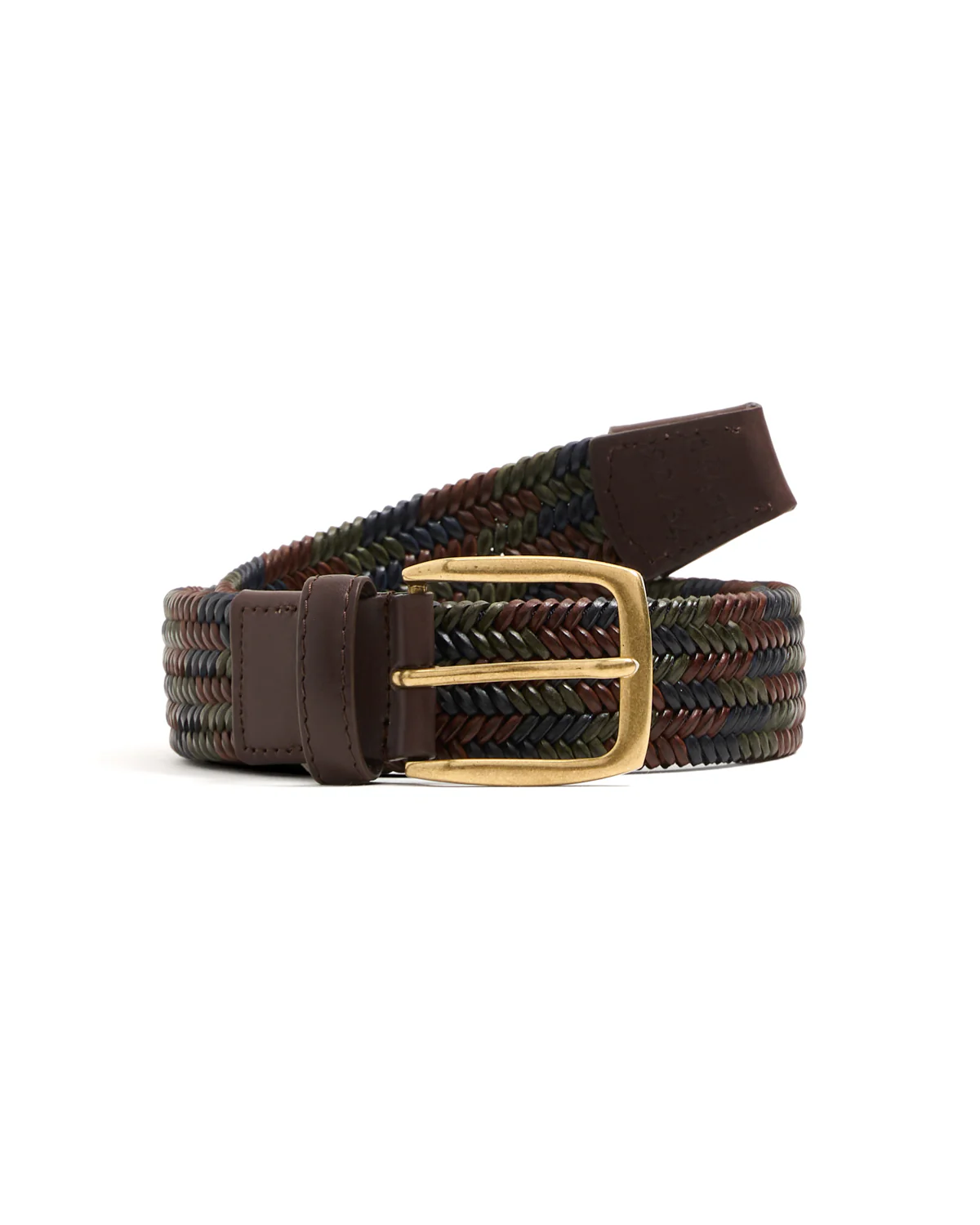 Leather Braided Stretch Belt