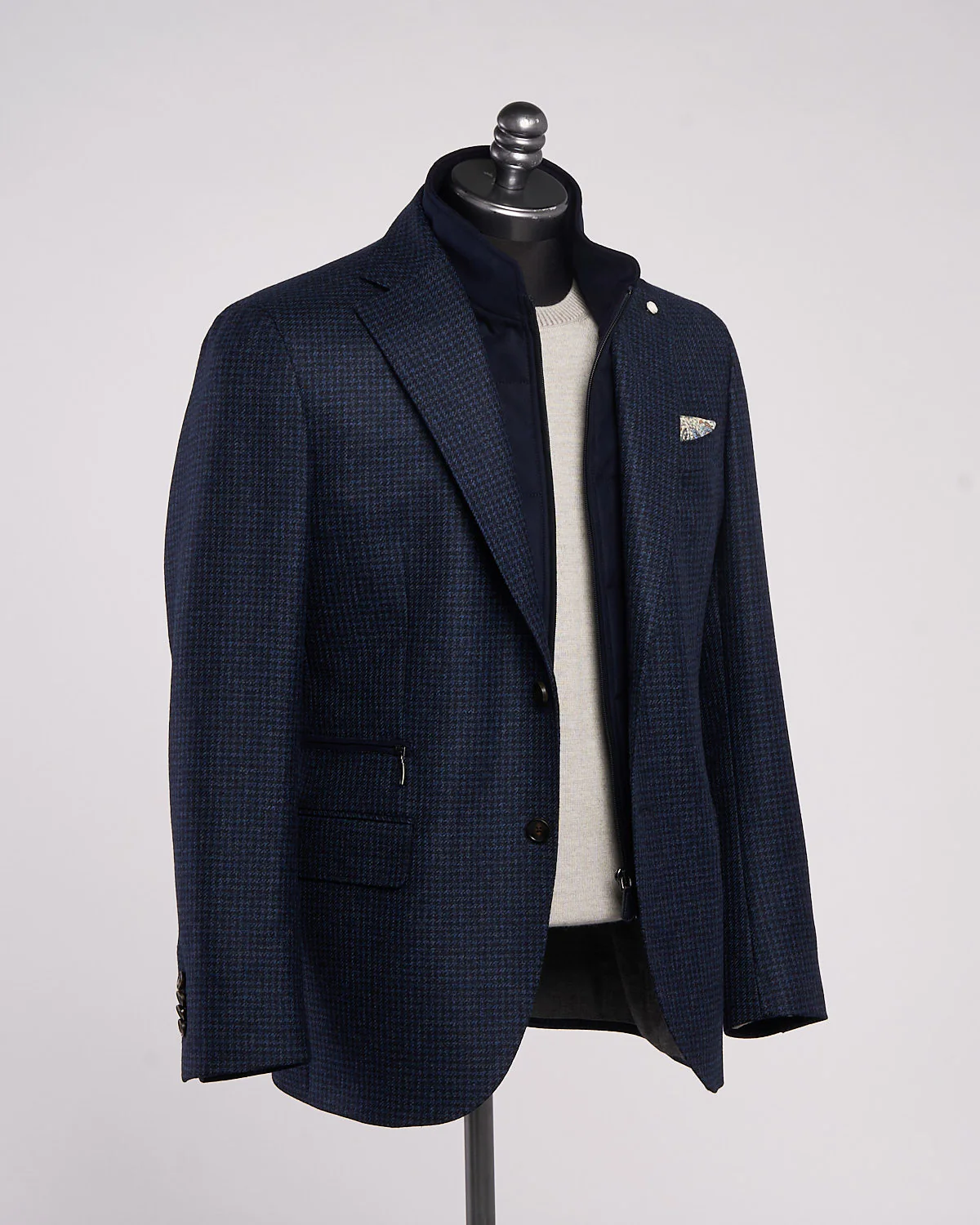 Blue Houndstooth Hybrid Sport Jacket - Image 3