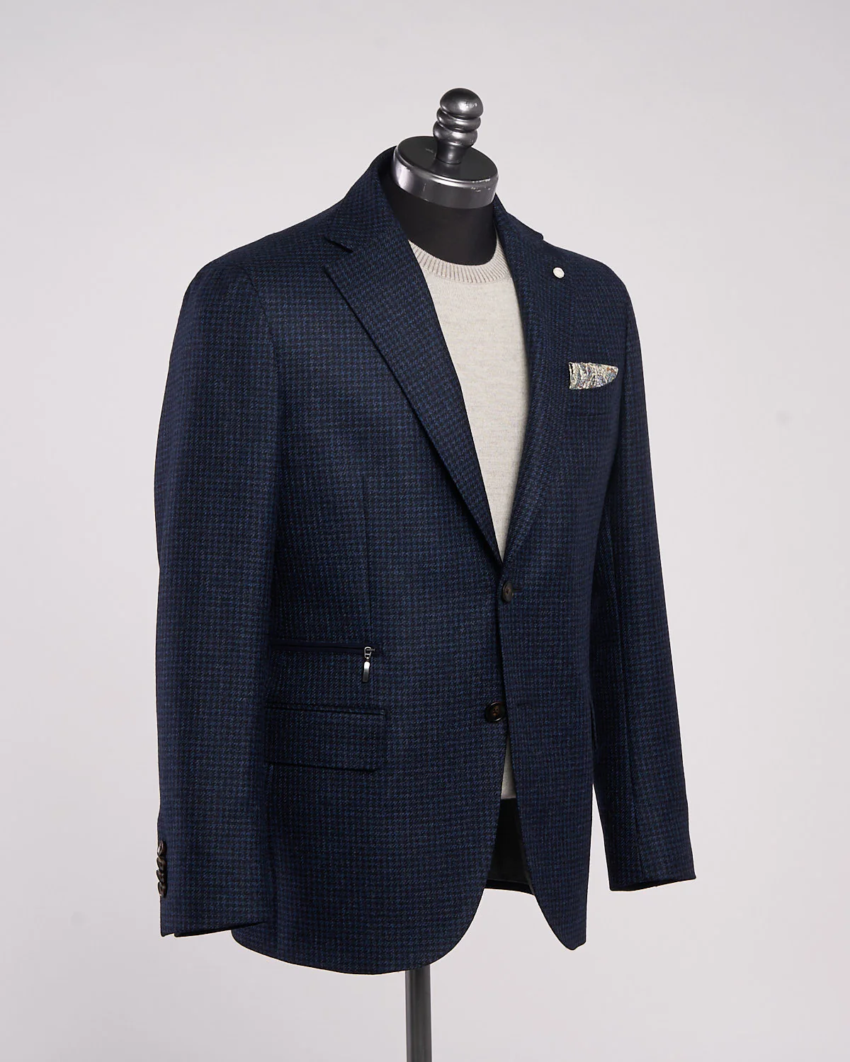 Blue Houndstooth Hybrid Sport Jacket - Image 4