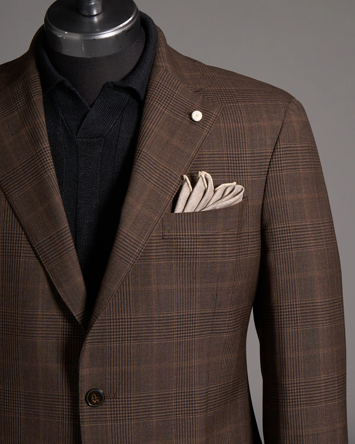Chocolate Brown Wool Check Sport Jacket - Image 2