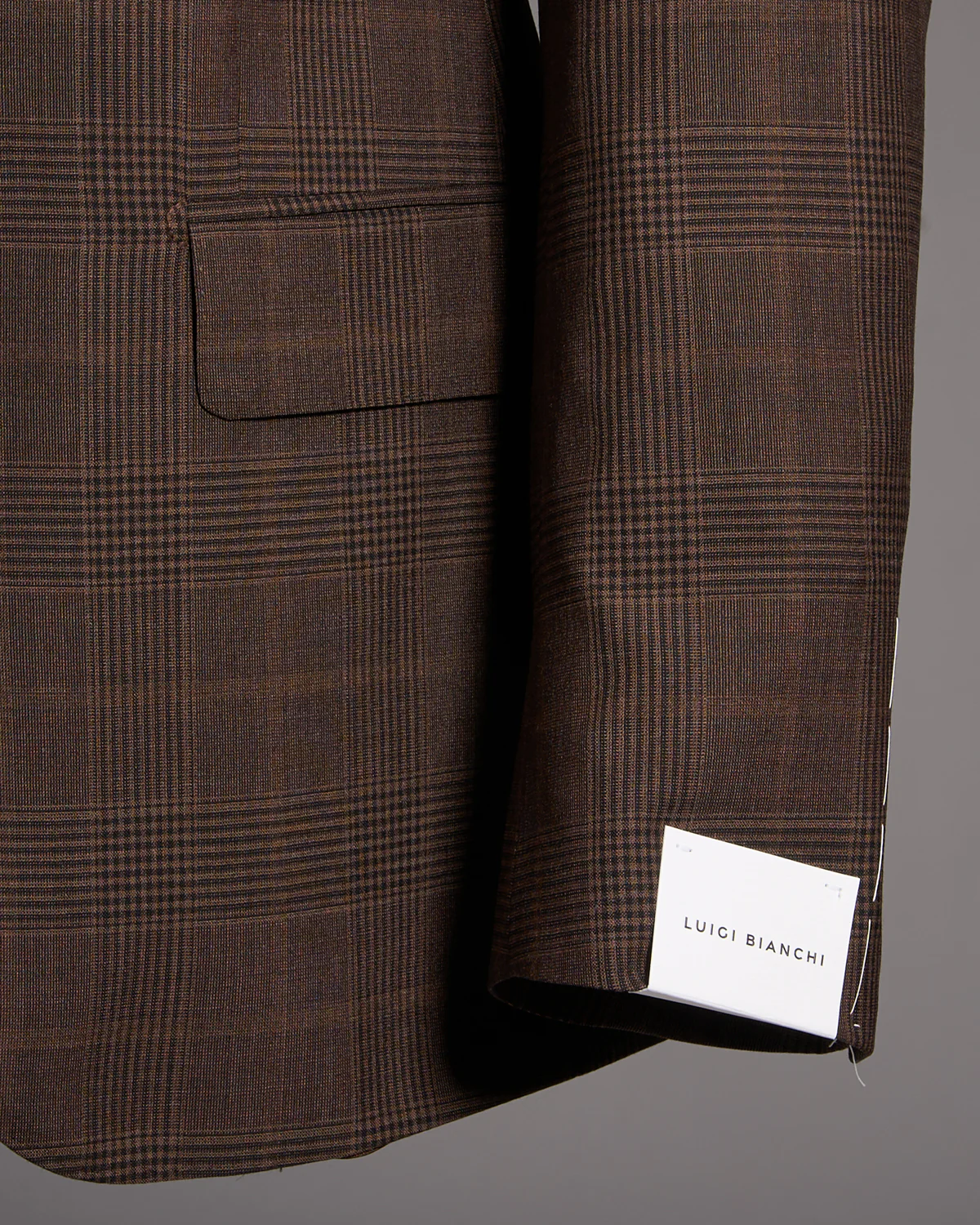 Chocolate Brown Wool Check Sport Jacket - Image 3