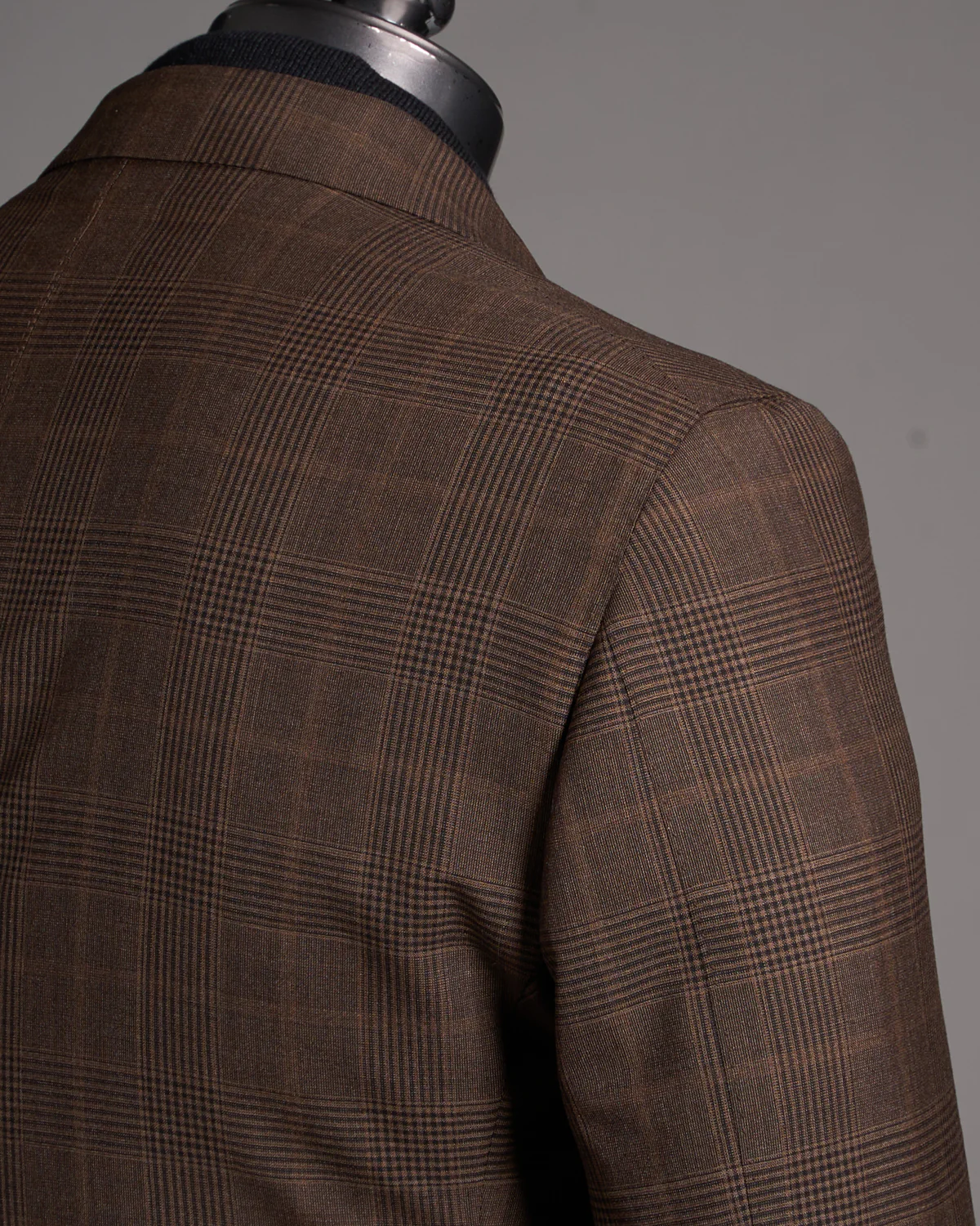Chocolate Brown Wool Check Sport Jacket - Image 4