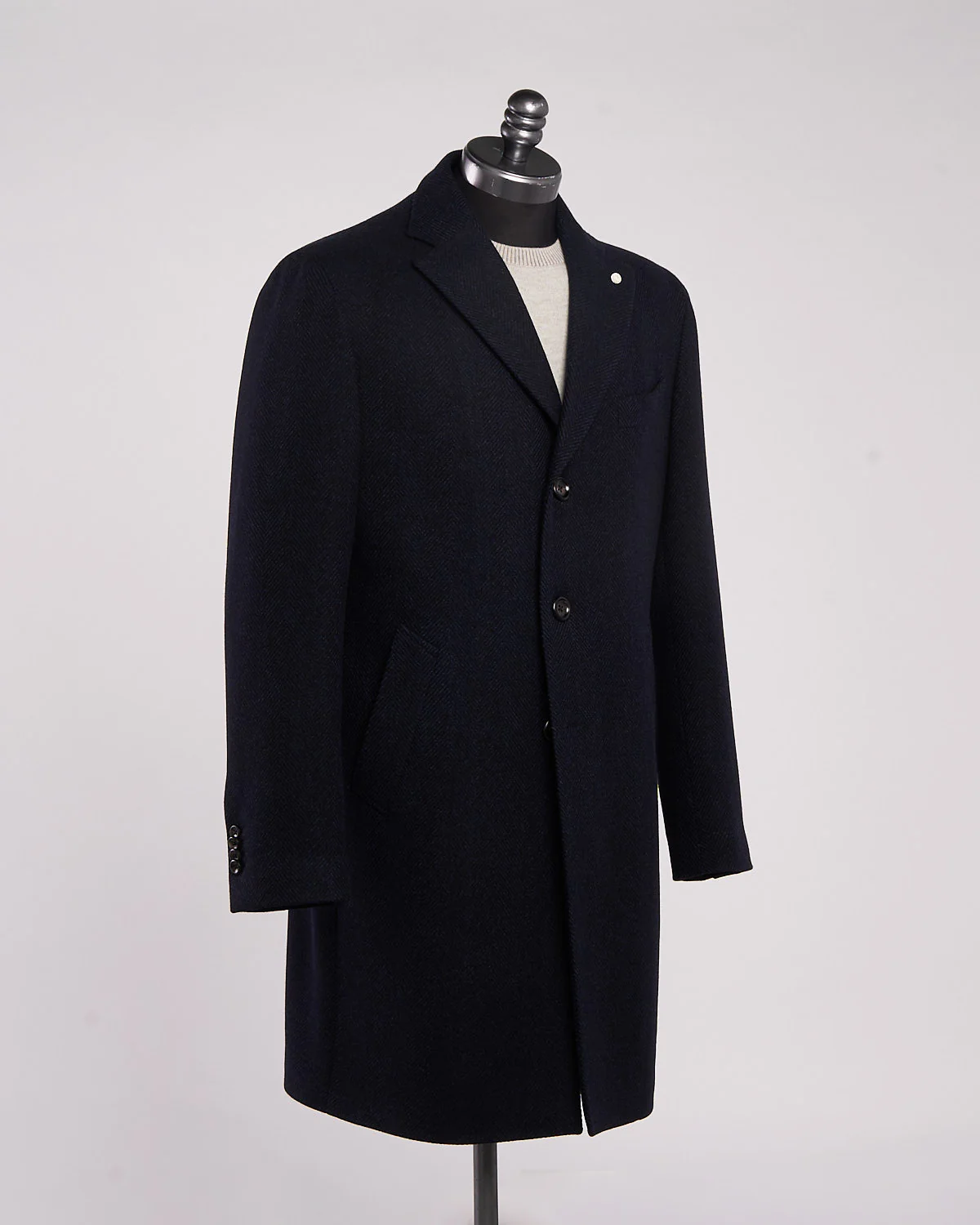 Drago Herringbone Wool & Cashmere Hybrid Topcoat - Image 3