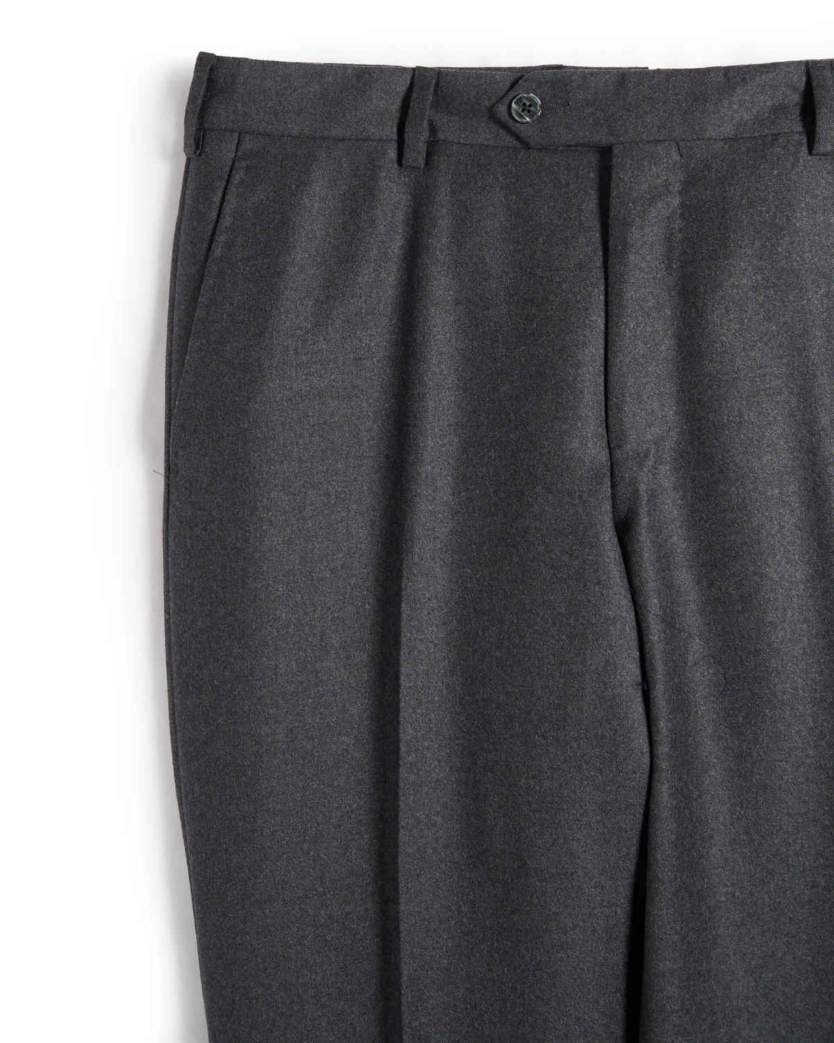 Flannel Wool Stretch Flat Front Dress Trousers - Image 4