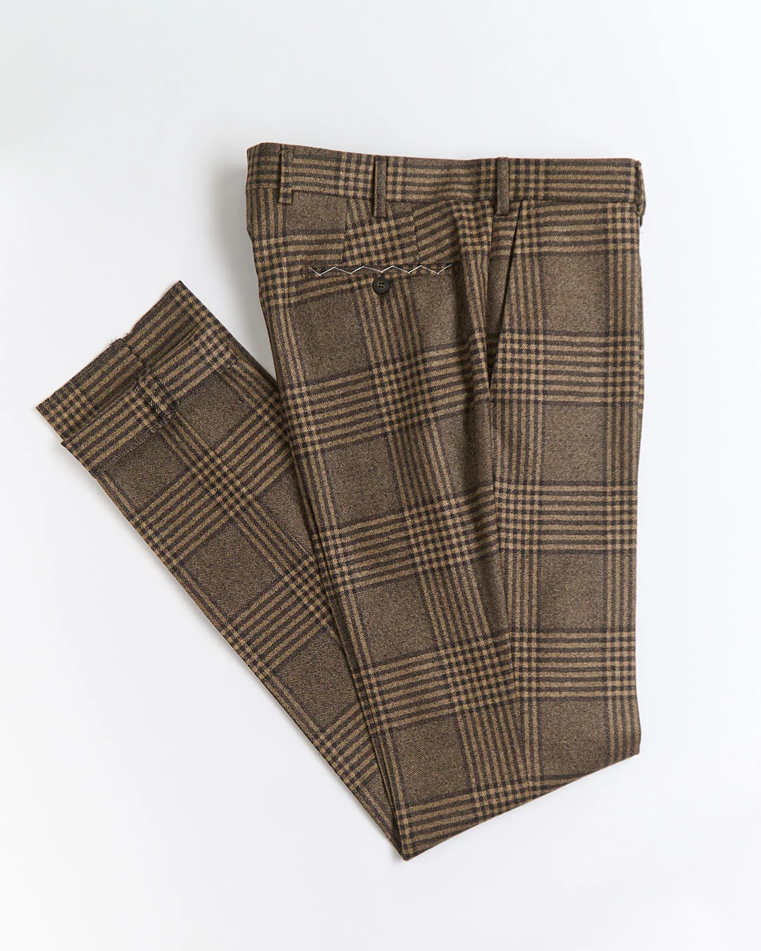 Camel Wool Glencheck Suit - Image 11