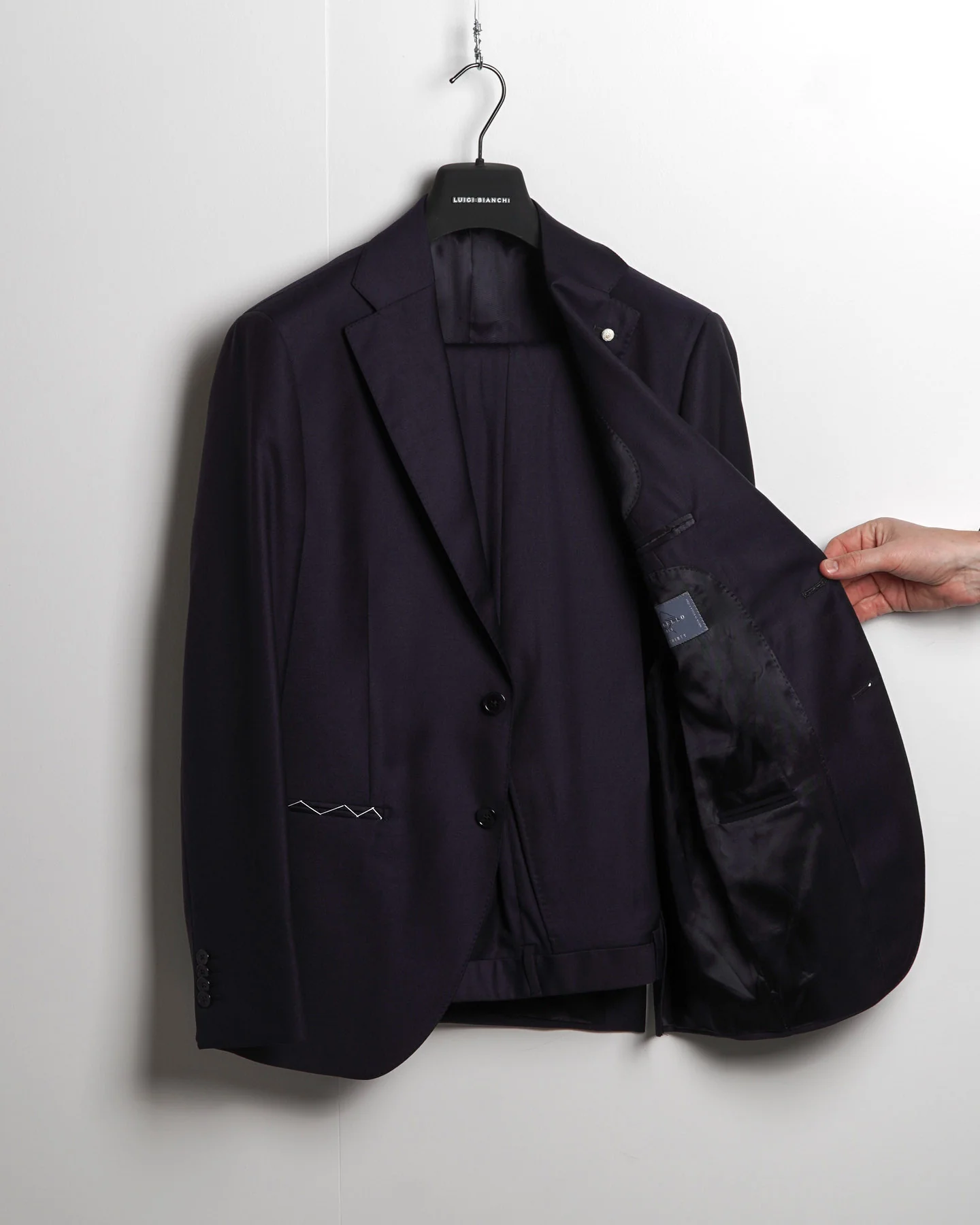 Mantua Super 130S Navy All Season Solid Wool Suit - Image 8