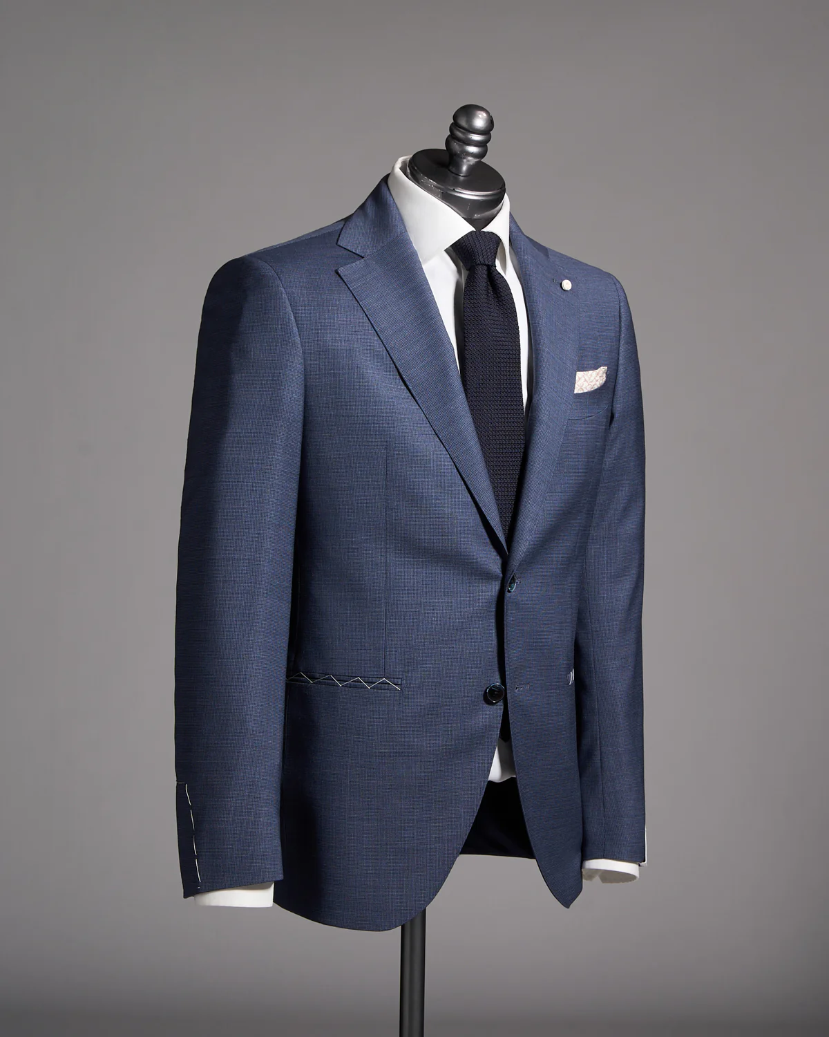 Micro Houndstooth Wool Stretch Suit