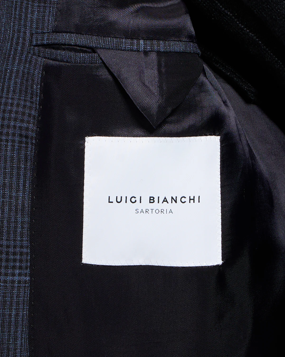 Navy Prince Of Wales Wool-Silk-Linen Sport Jacket - Image 7