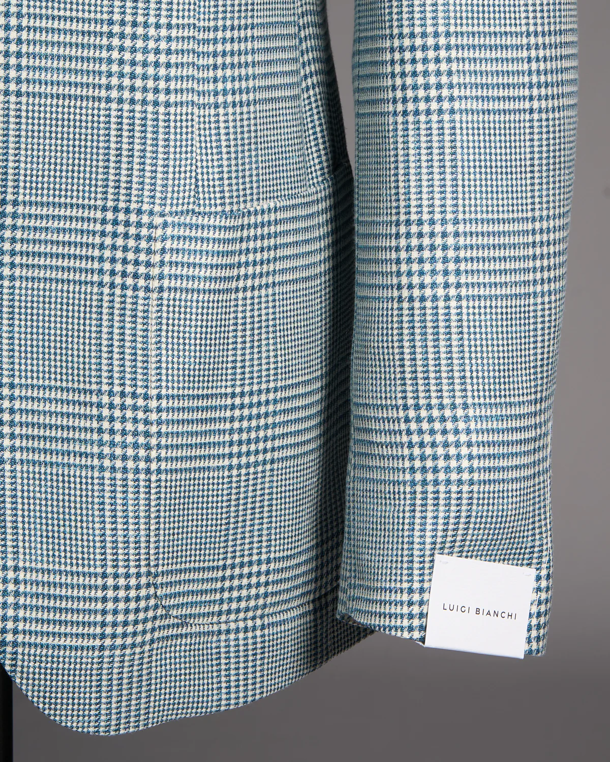 Teal Glen Plaid Wool-Silk-Linen Sport Jacket - Image 3