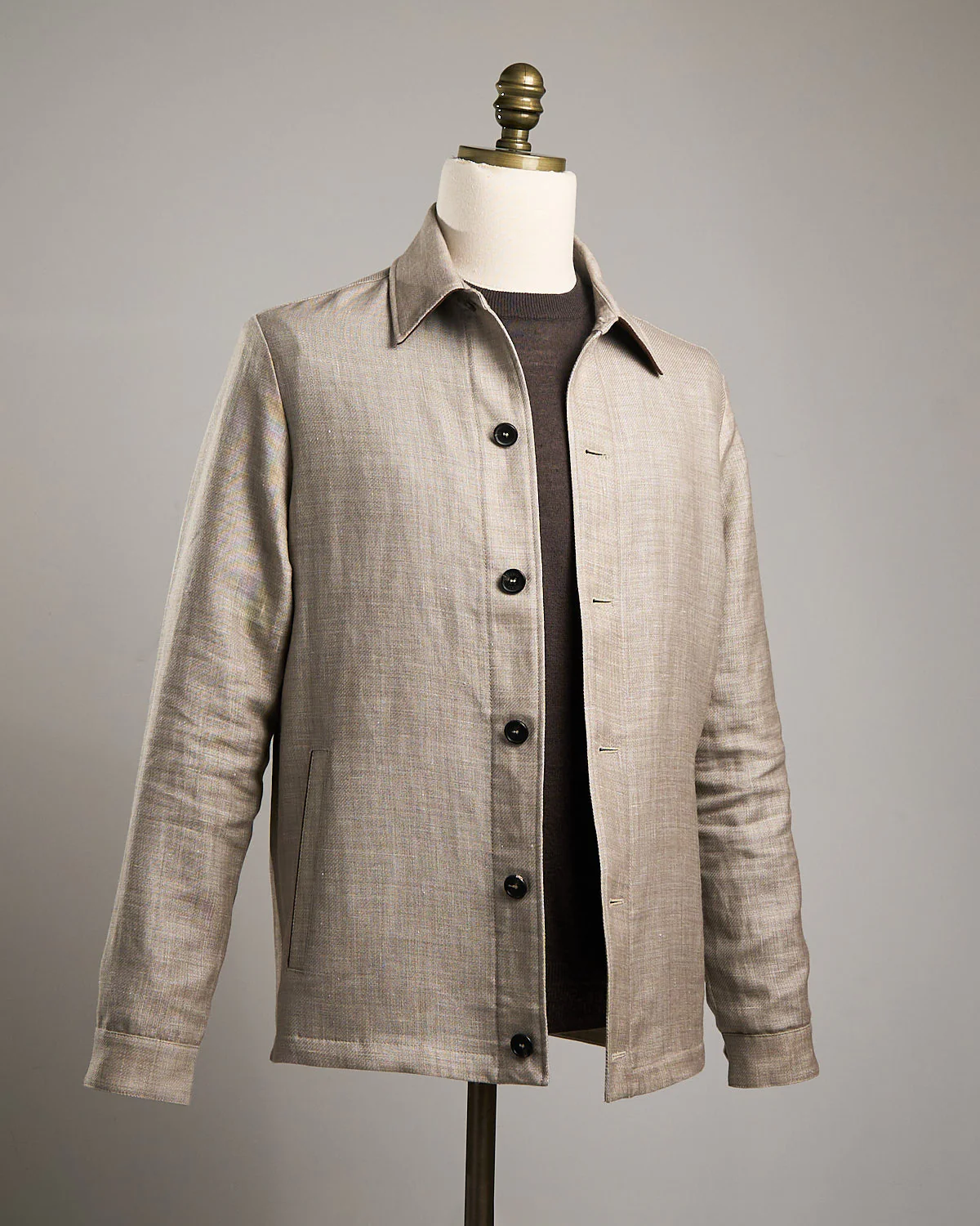 Garment Dyed Linen and Wool Safari Jacket