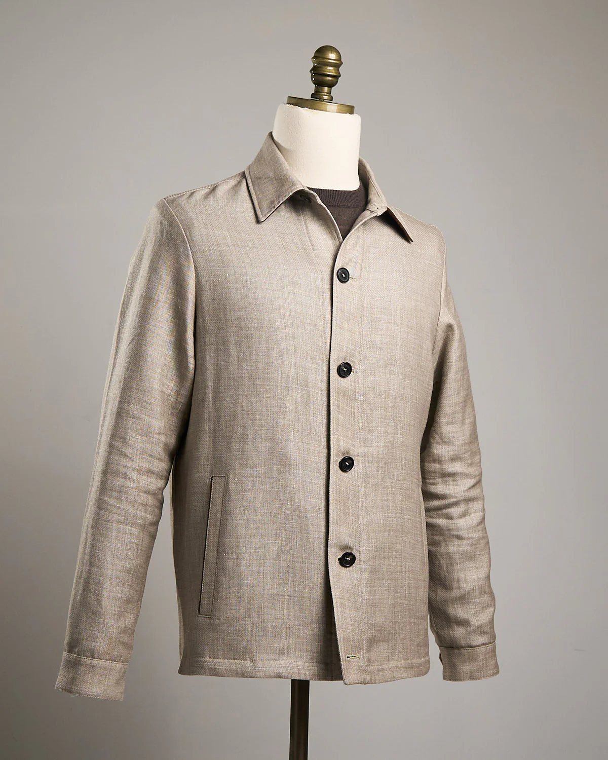Garment Dyed Linen and Wool Safari Jacket - Image 3