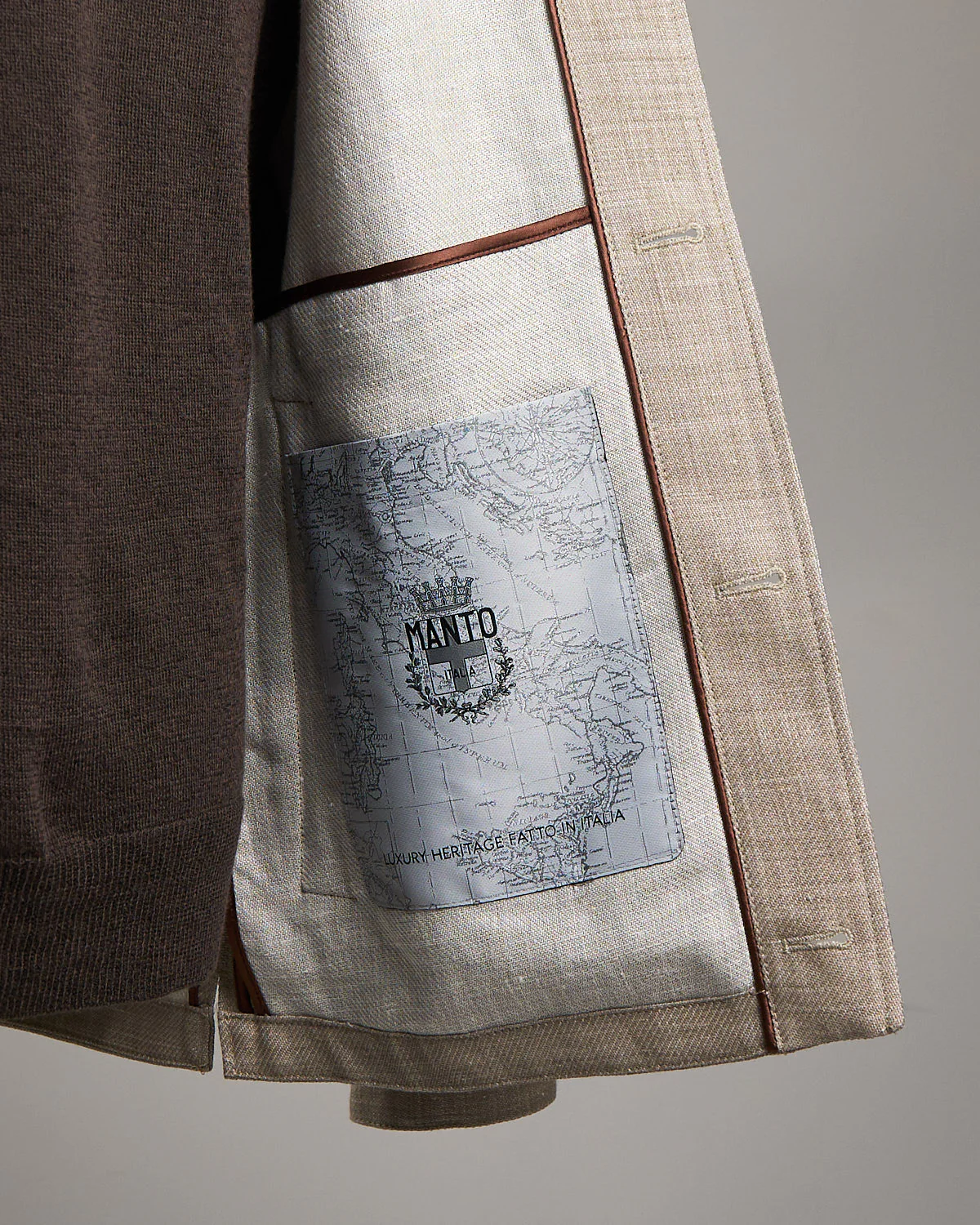 Garment Dyed Linen and Wool Safari Jacket - Image 5