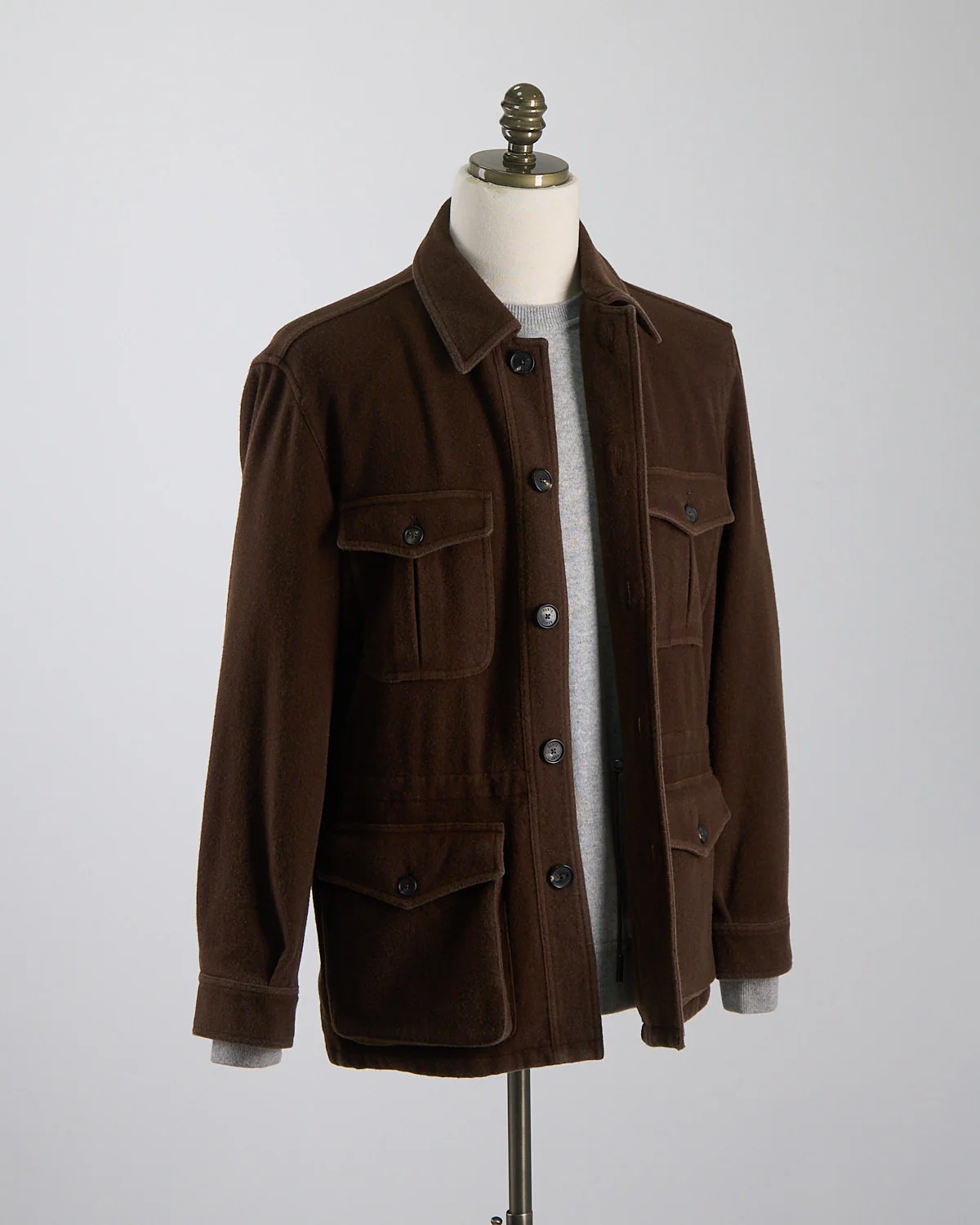Plush Garment Washed Wool 'safari' Jacket