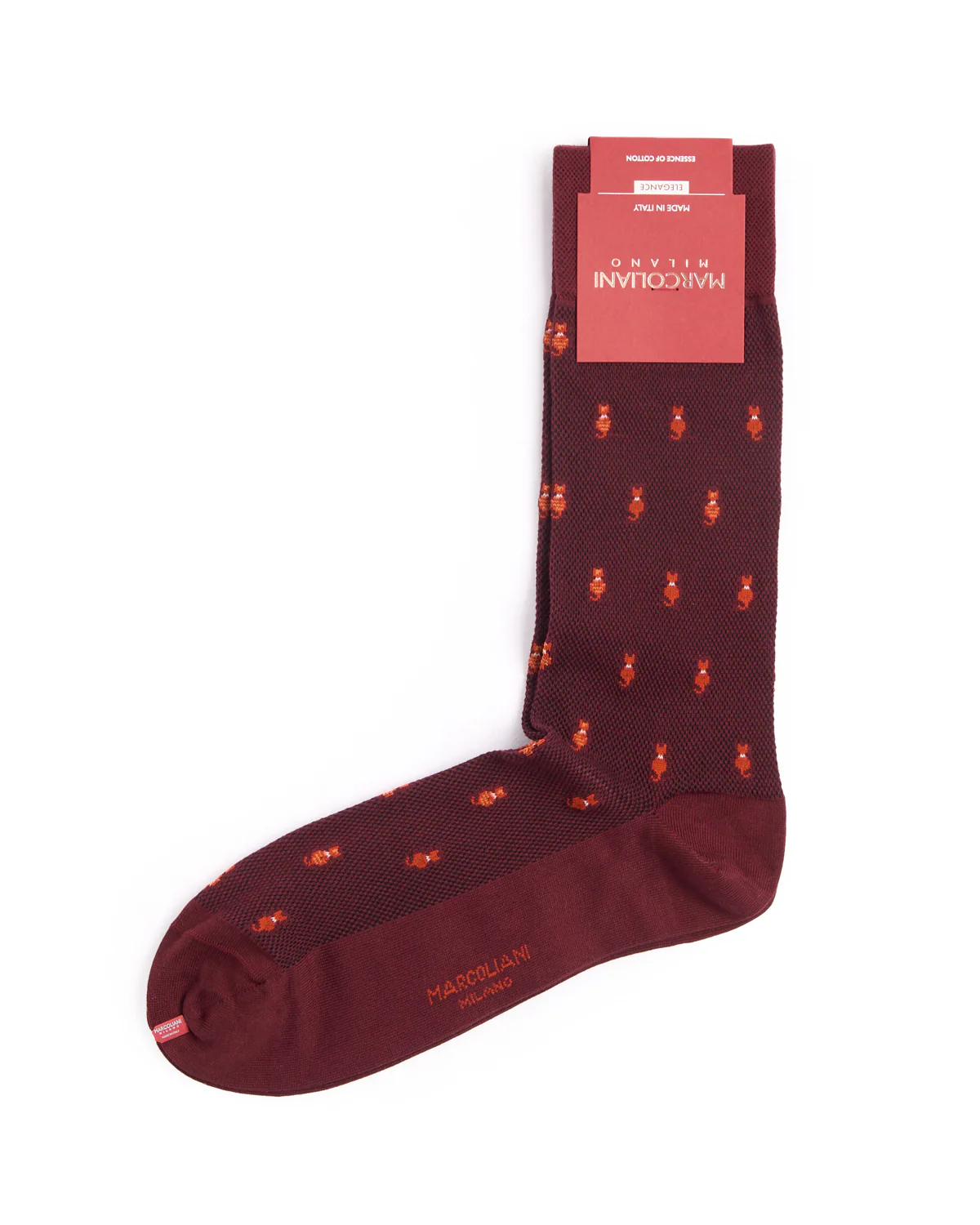 Barolo Red Pima Cotton Tiny Cat Socks