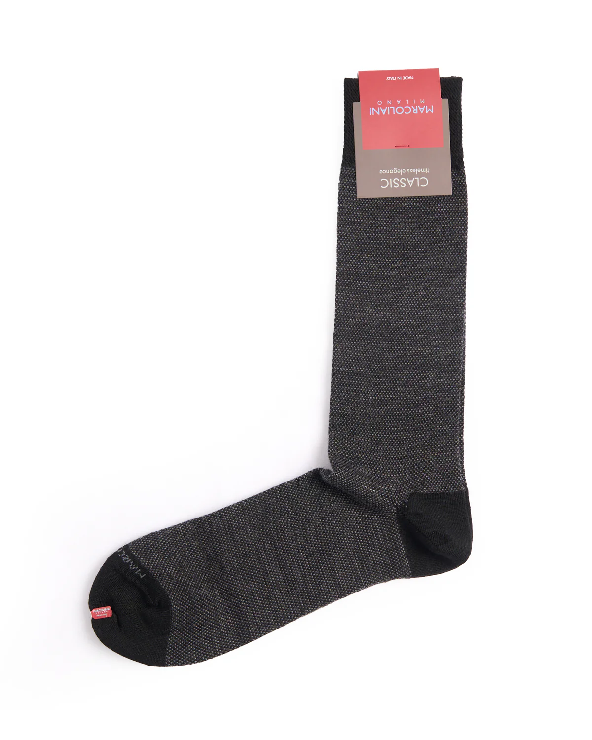 Black Extrafine Merino Birdseye Socks