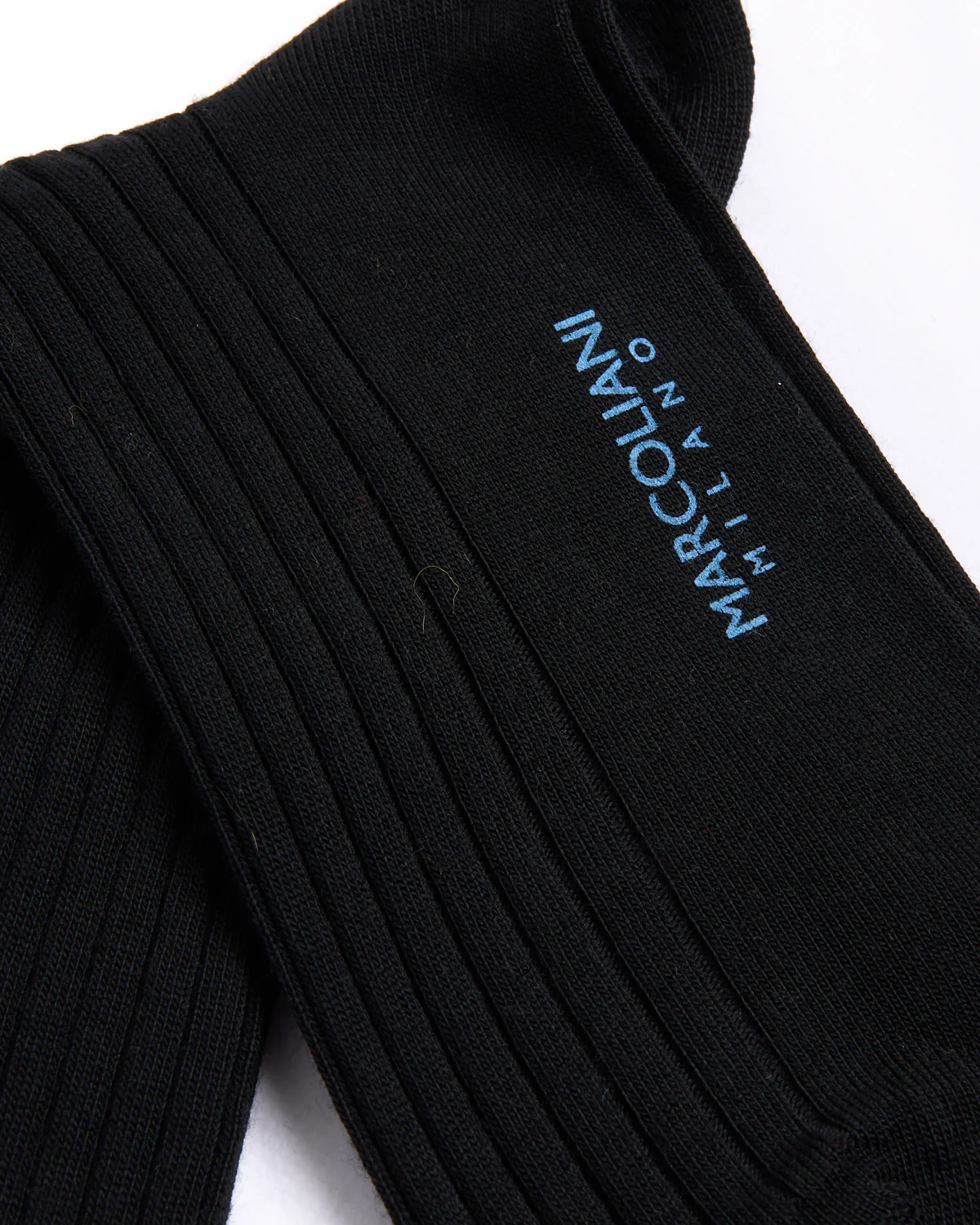 Black Extrafine Merino Ribbed Dress Socks - Image 3