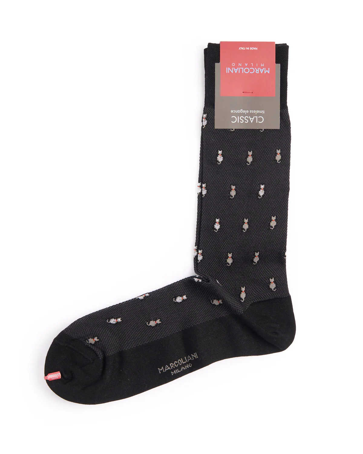 Black Pima Cotton Tiny Cat Socks