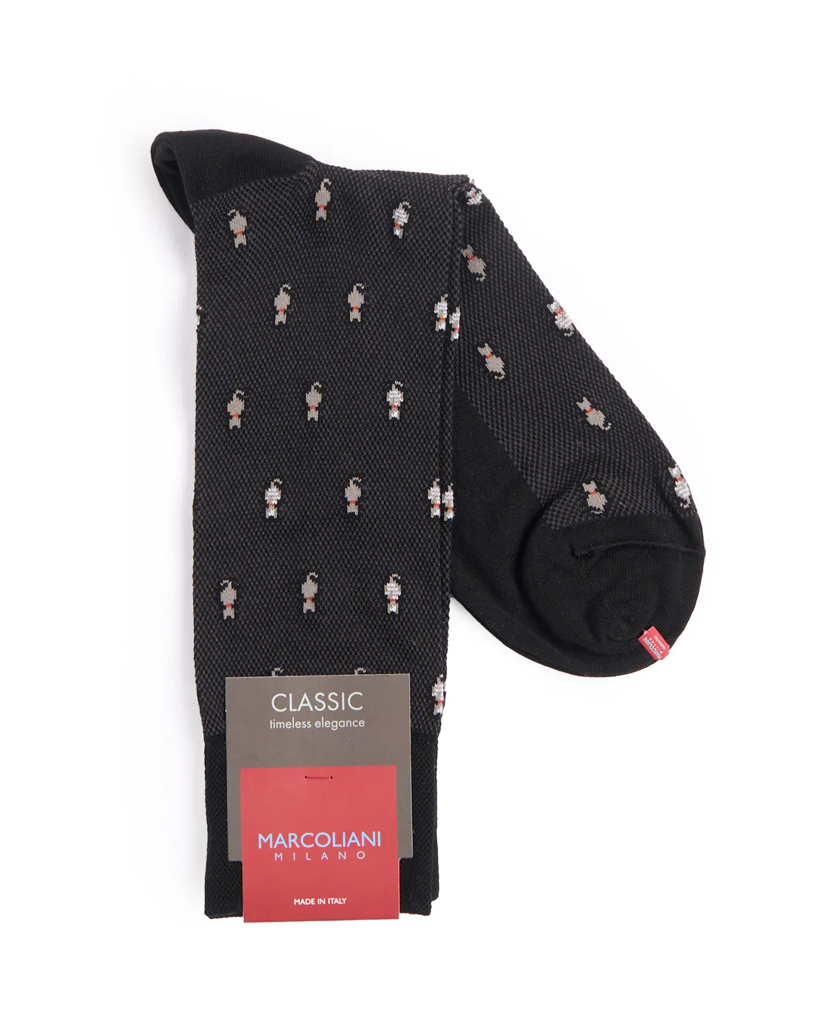 Black Pima Cotton Tiny Cat Socks - Image 2
