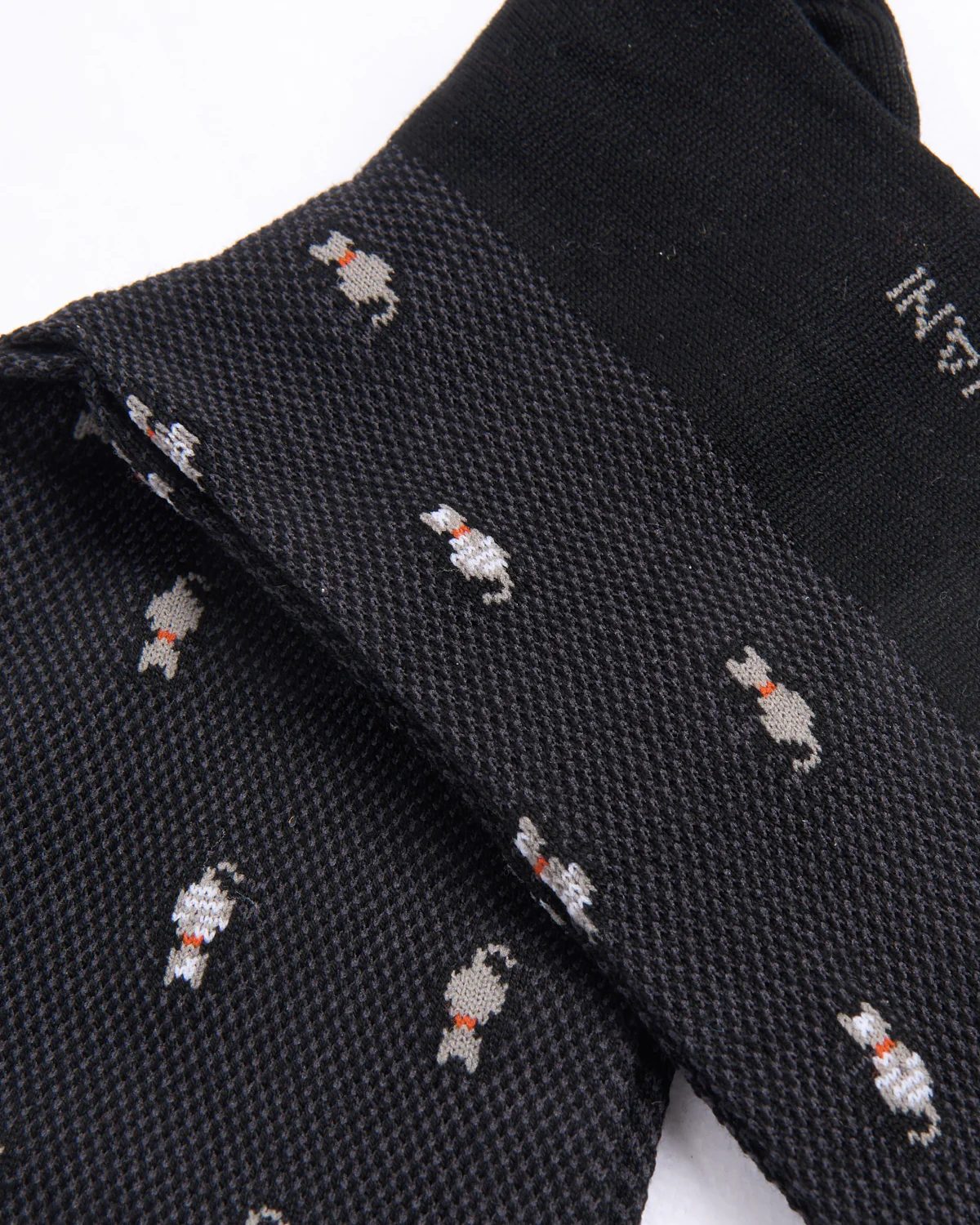 Black Pima Cotton Tiny Cat Socks - Image 3