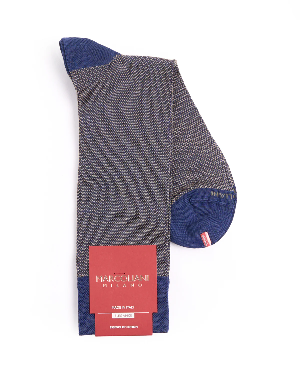 Blue - Beige Pima Cotton Birdseye Socks - Image 2