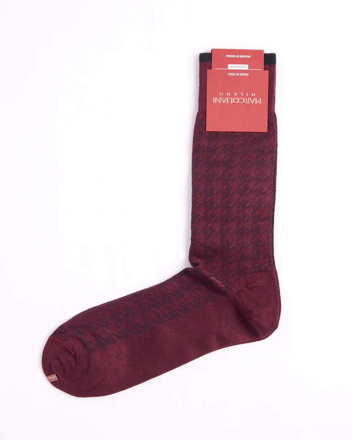 Bordeaux Mousse Of Modal Houndstooth Socks