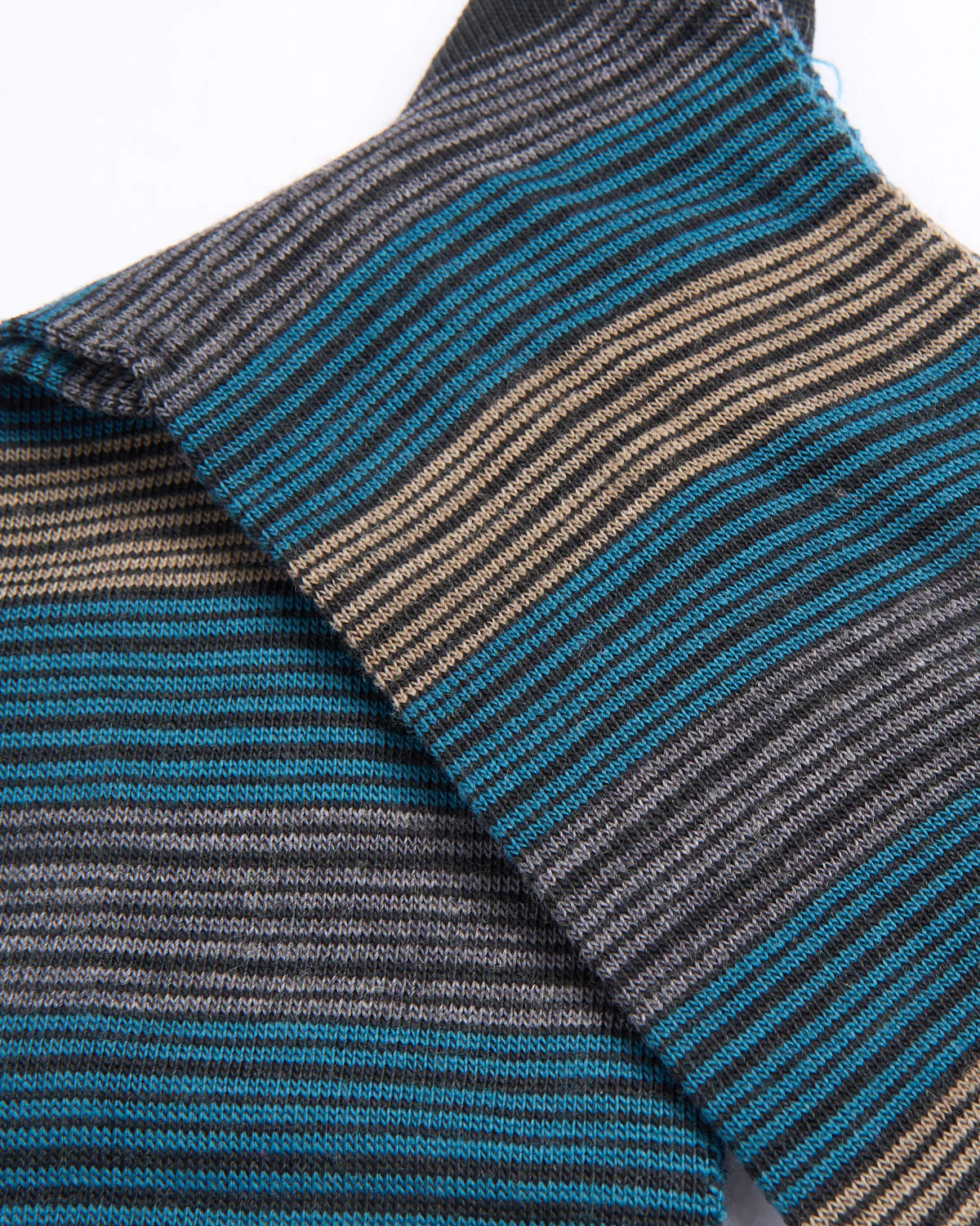 Charcoal Mix Lana Extrafine Merino Scala Stripe Socks - Image 3