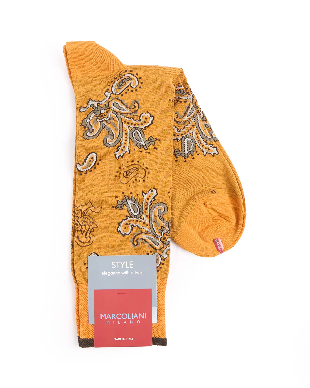 Curry Pima Cotton Jali Paisley Socks - Image 2