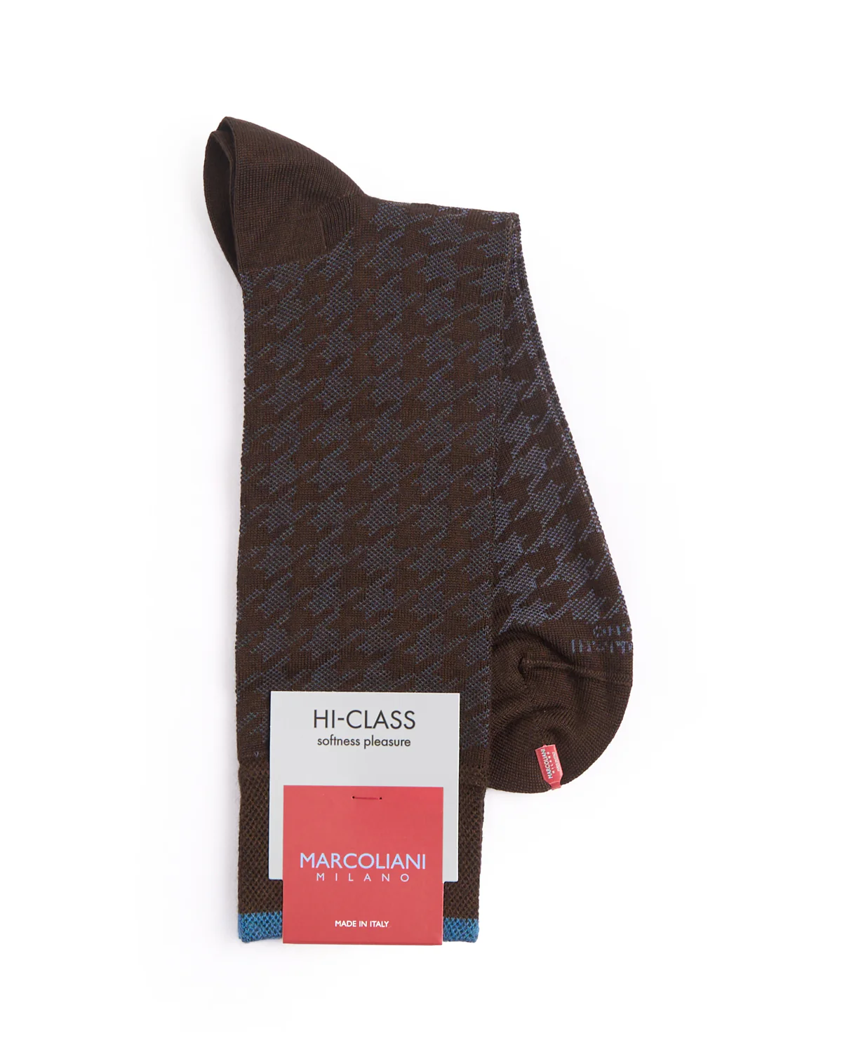 Dark Brown Mousse Of Modal Houndstooth Socks - Image 2