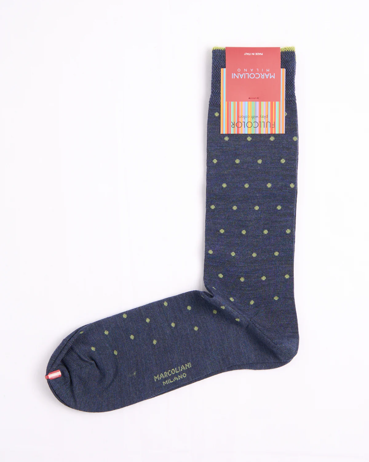 Denim / Blue Lana Extrafine Merino Polka Dot Socks