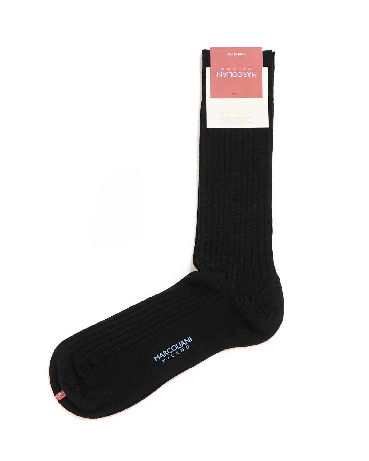 Extrafine Merino Wool Black Ribbed Socks