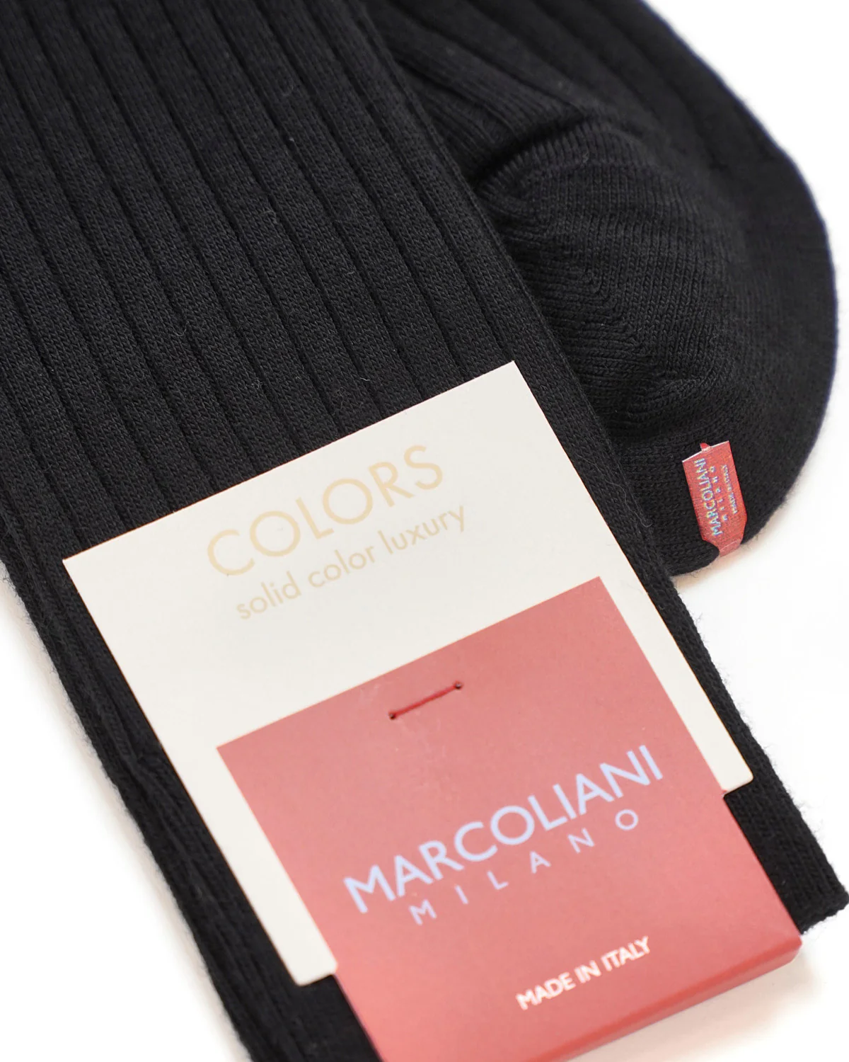 Extrafine Merino Wool Black Ribbed Socks - Image 2