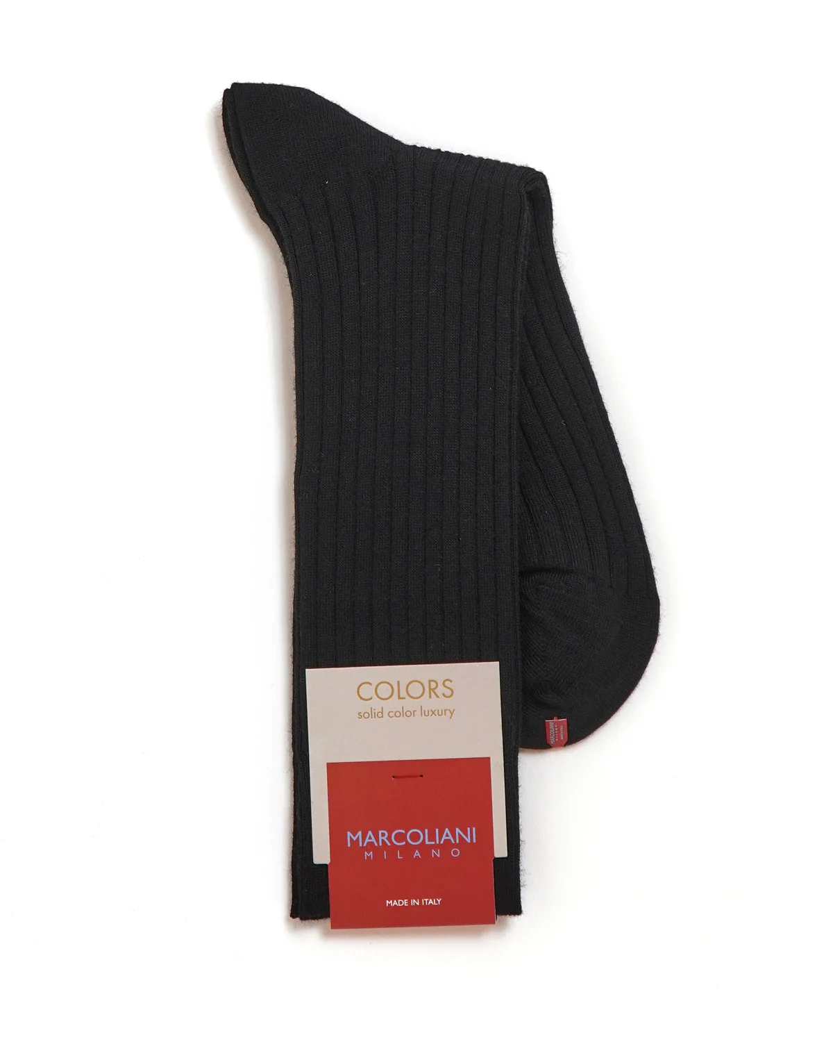 Extrafine Merino Wool Black Ribbed Socks - Image 3