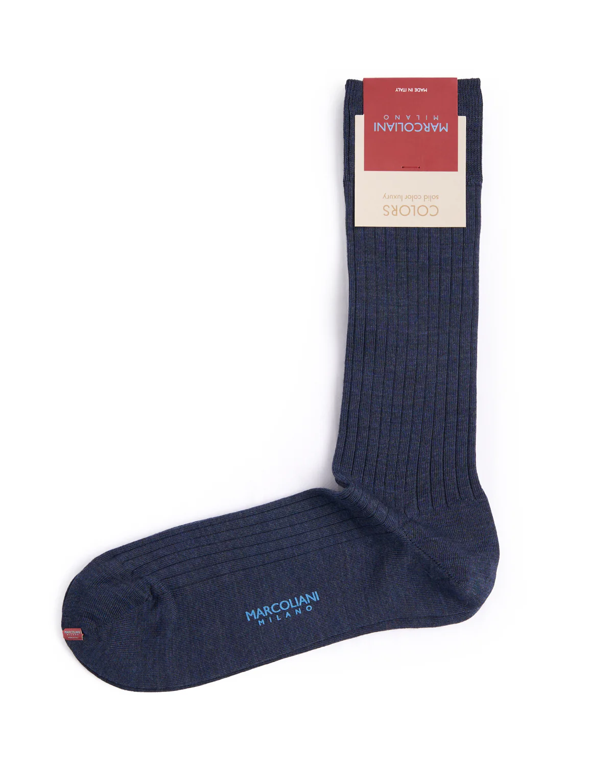 Indigo Blue Extrafine Merino Ribbed Dress Socks