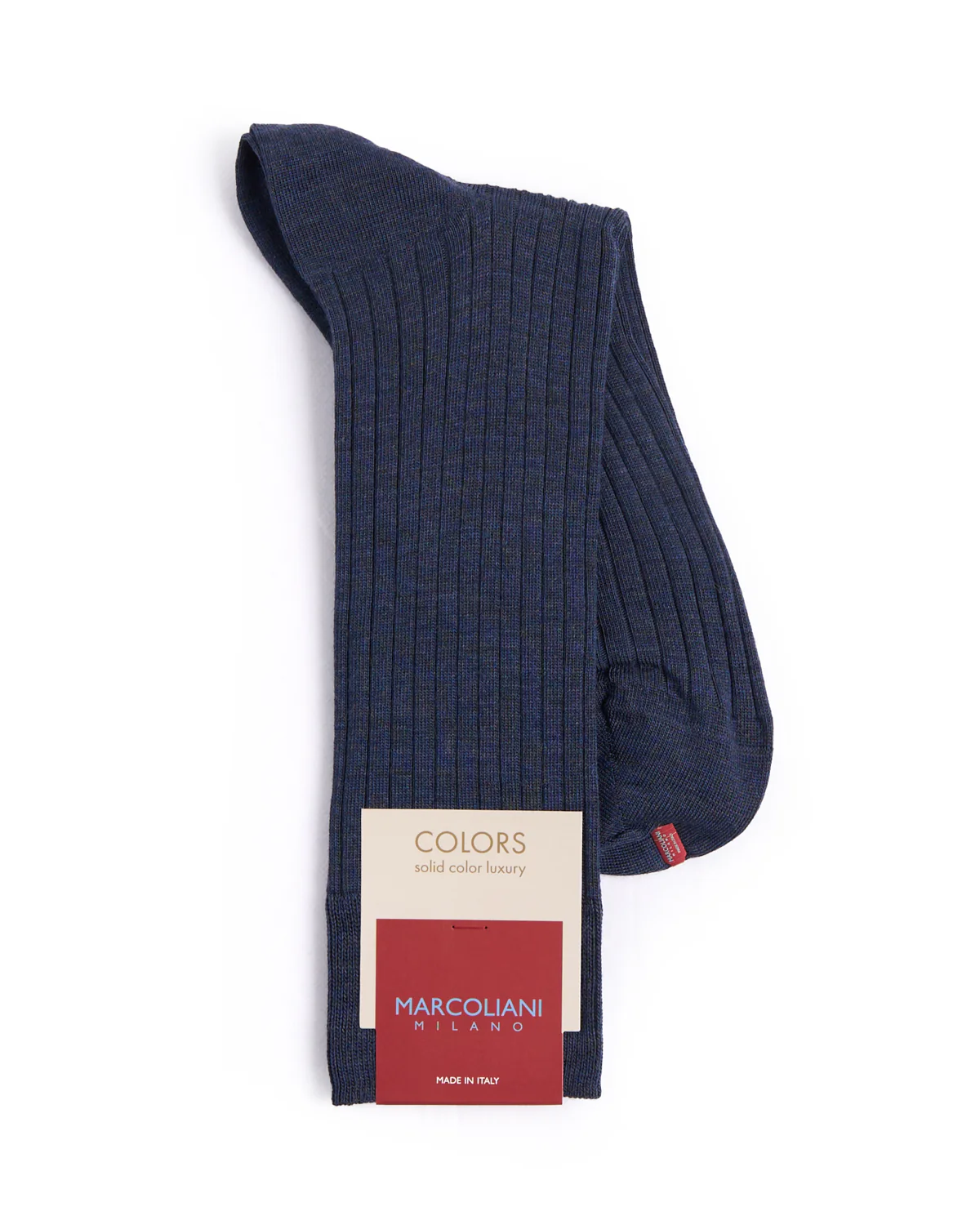 Indigo Blue Extrafine Merino Ribbed Dress Socks - Image 2
