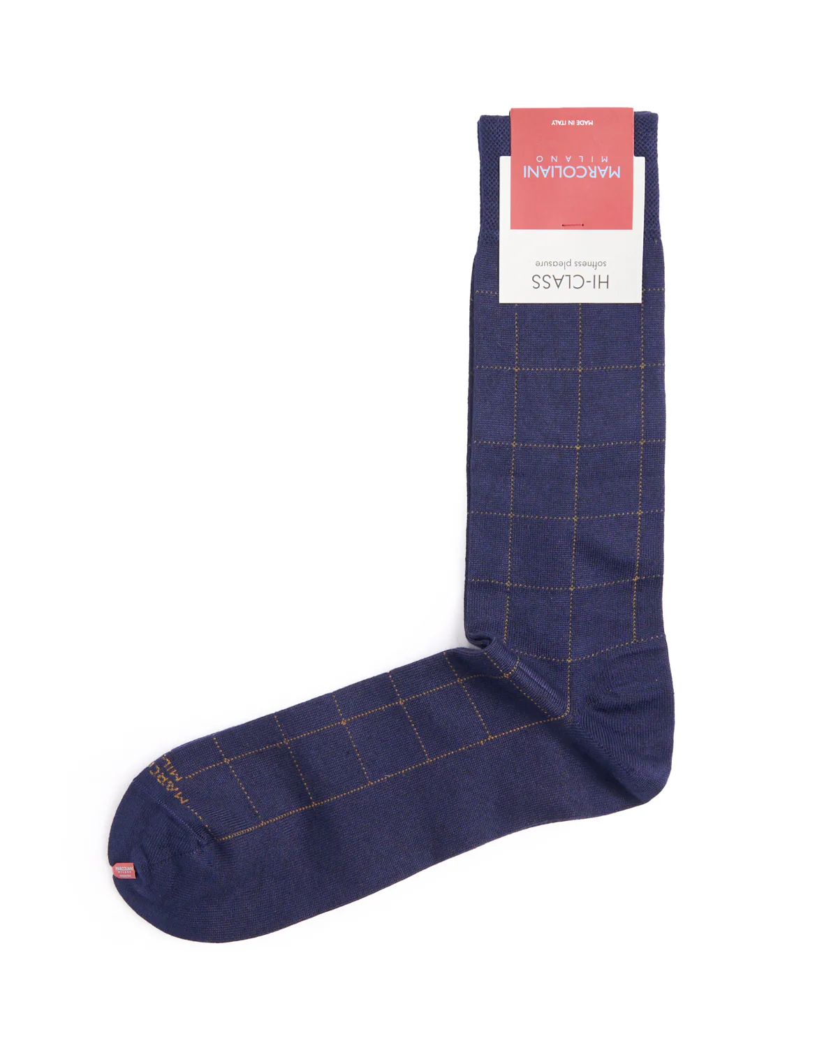 Lapis Blue Mousse Of Modal Windowpane Socks