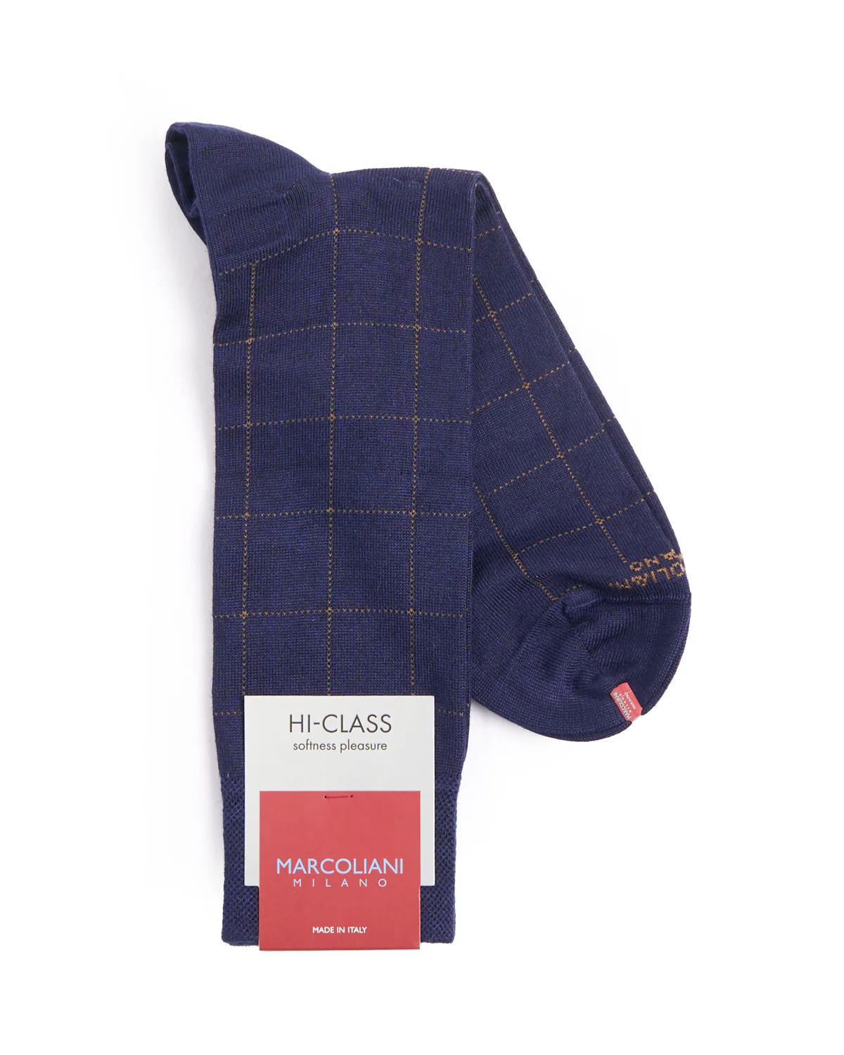 Lapis Blue Mousse Of Modal Windowpane Socks - Image 2