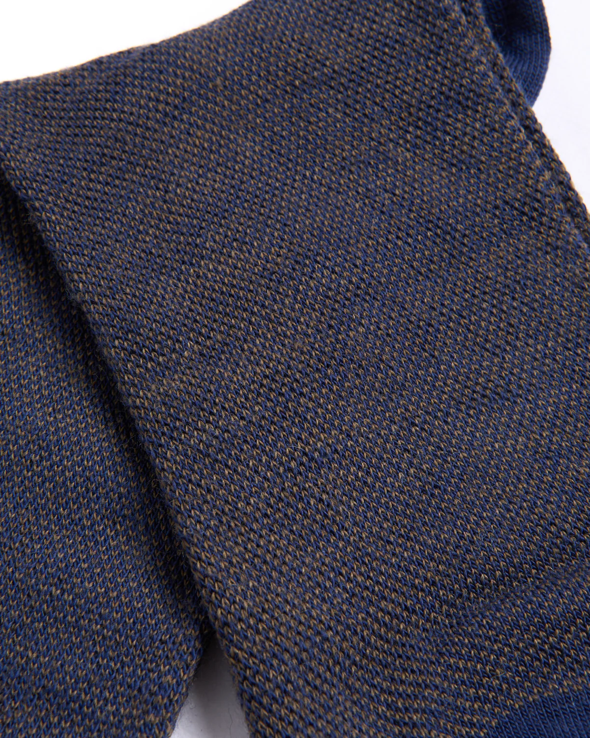 Navy / Brown Extrafine Merino Birdseye Socks - Image 3