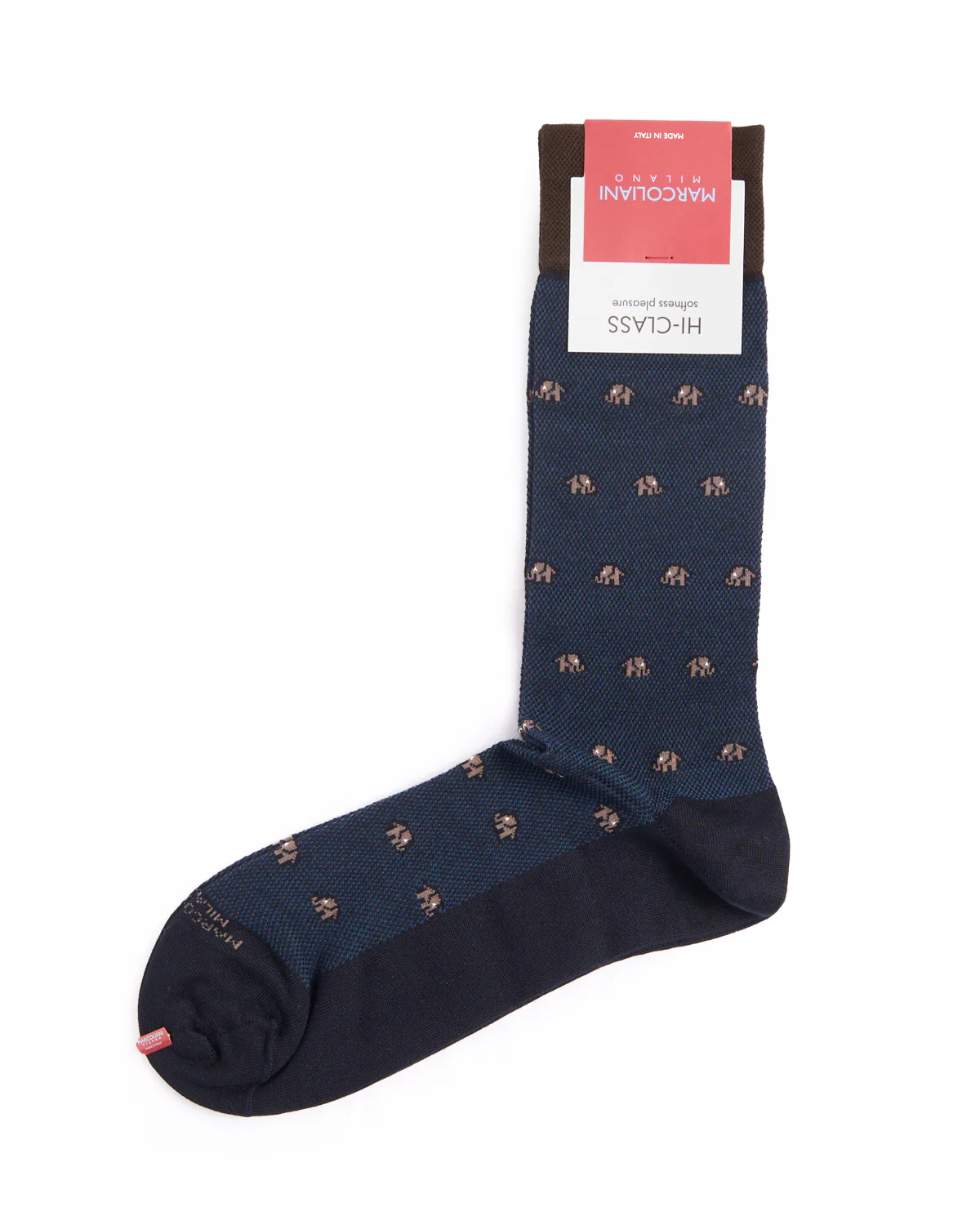 Navy / Brown Mousse Of Modal Tiny Elephant Socks