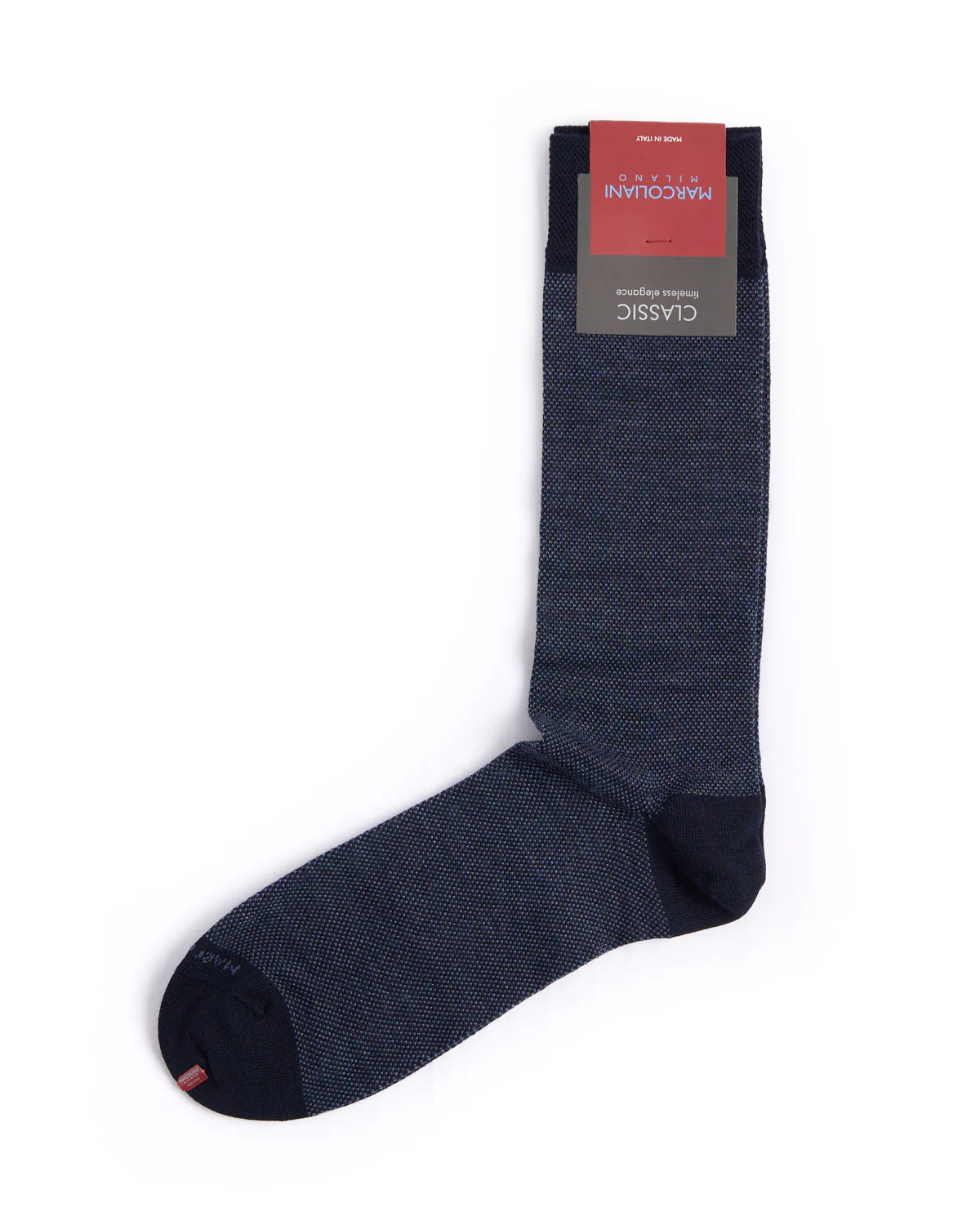 Navy Extrafine Merino Birdseye Socks