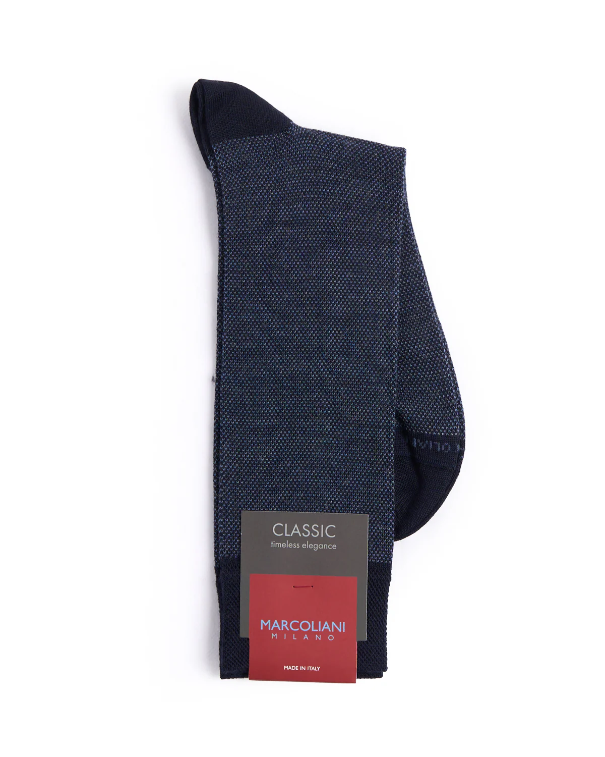 Navy Extrafine Merino Birdseye Socks - Image 2