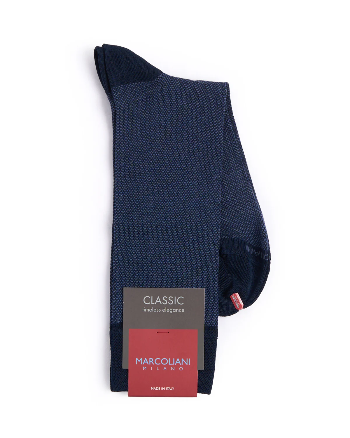 Navy Pima Cotton Birdseye Socks - Image 2