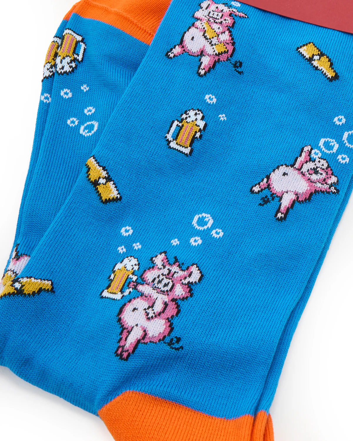 Pima Cotton Pig Mid-Calf Socks In Sapphire - Image 2