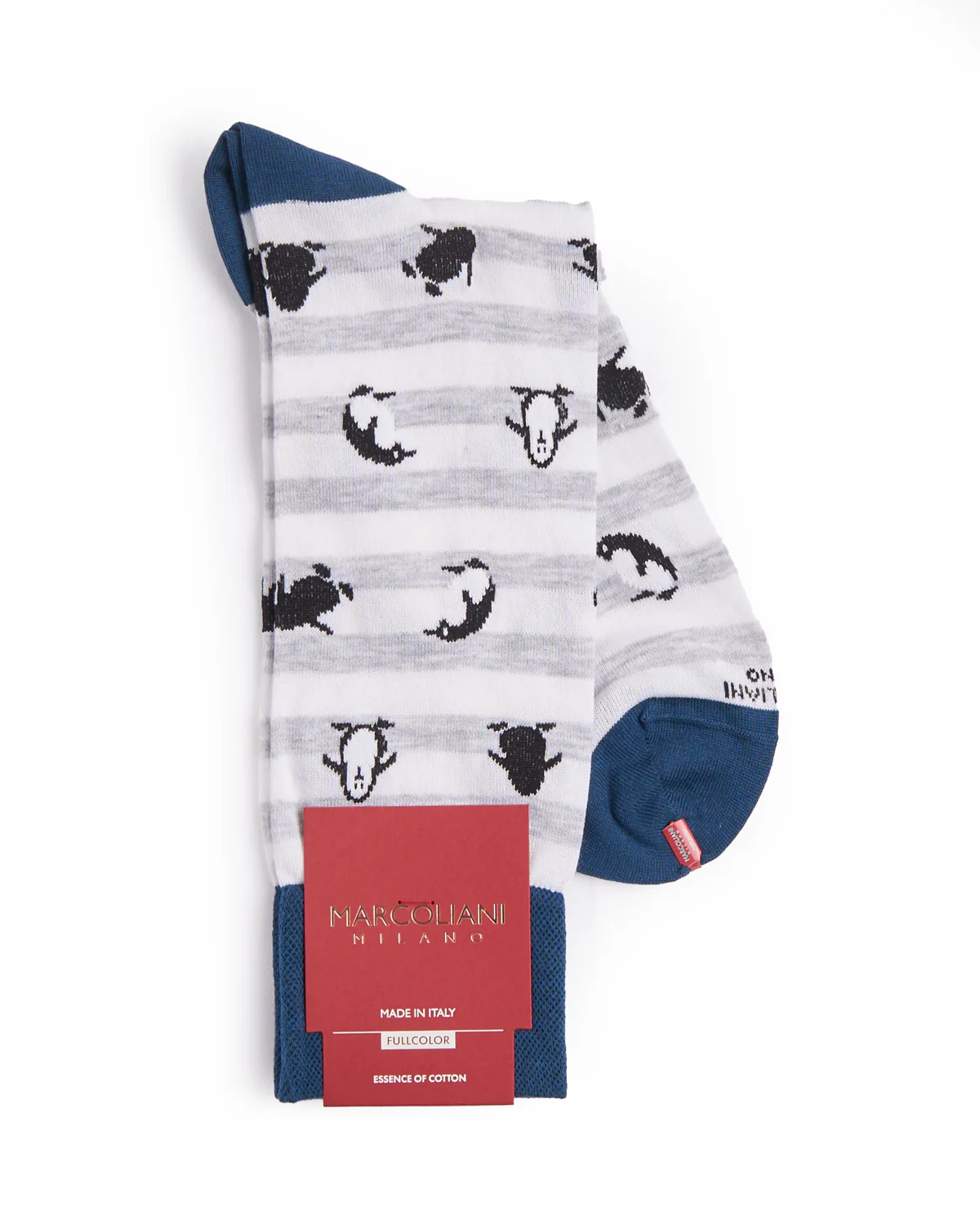 Silver Grey Pima Cotton Penguin Socks - Image 2