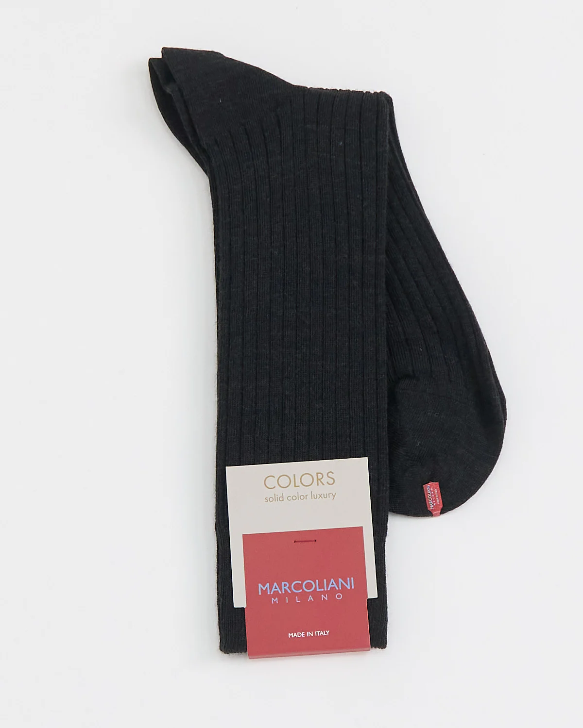 Solid Ribbed Dress Socks