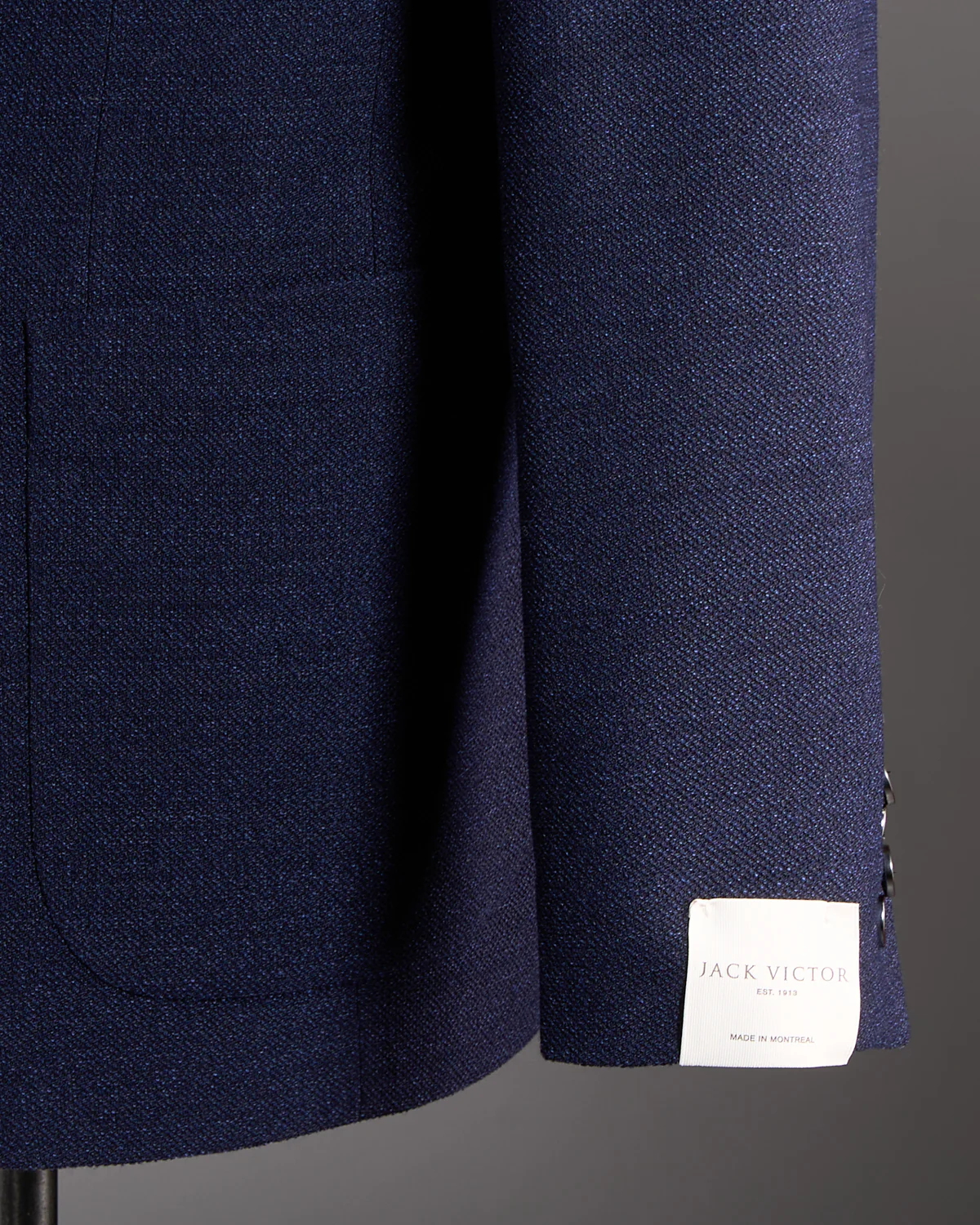Navy Hopsack Comfortwear 'Hampton' Fit Blazer - Image 3